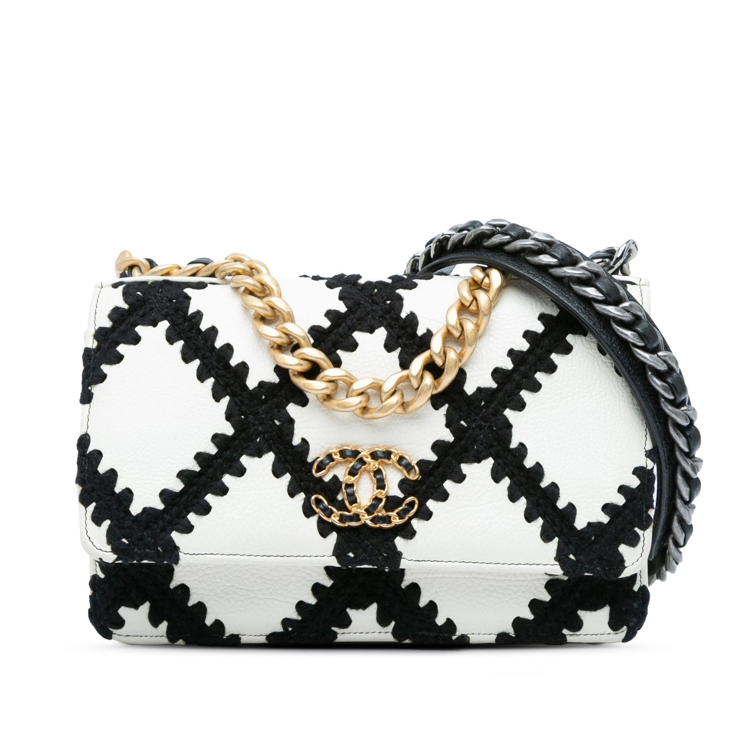 Chanel Calfskin Crochet 19 On Wallet Case