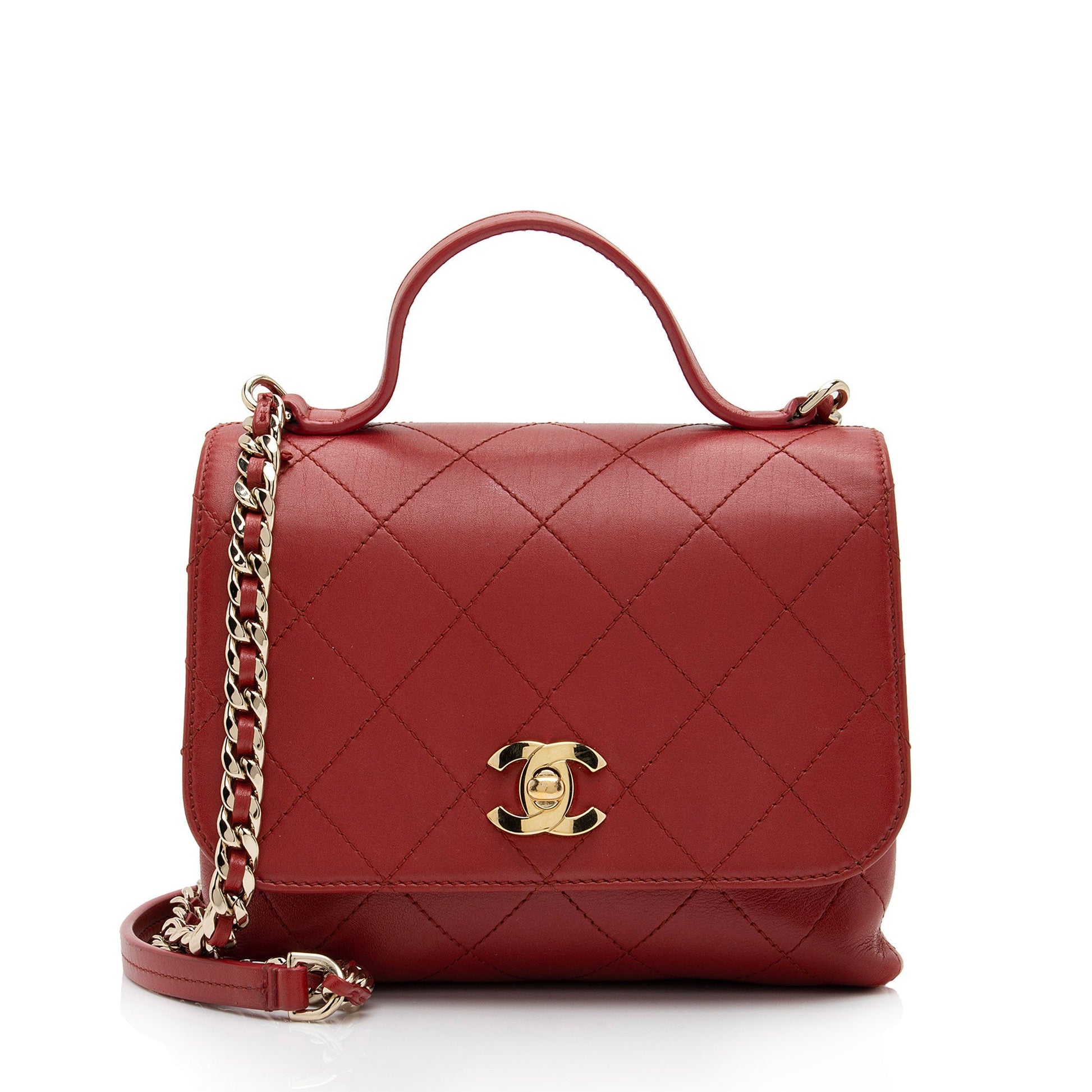 Chanel Calfskin Double Pocket Top Handle SHF-2K0IF5 Small Handbag