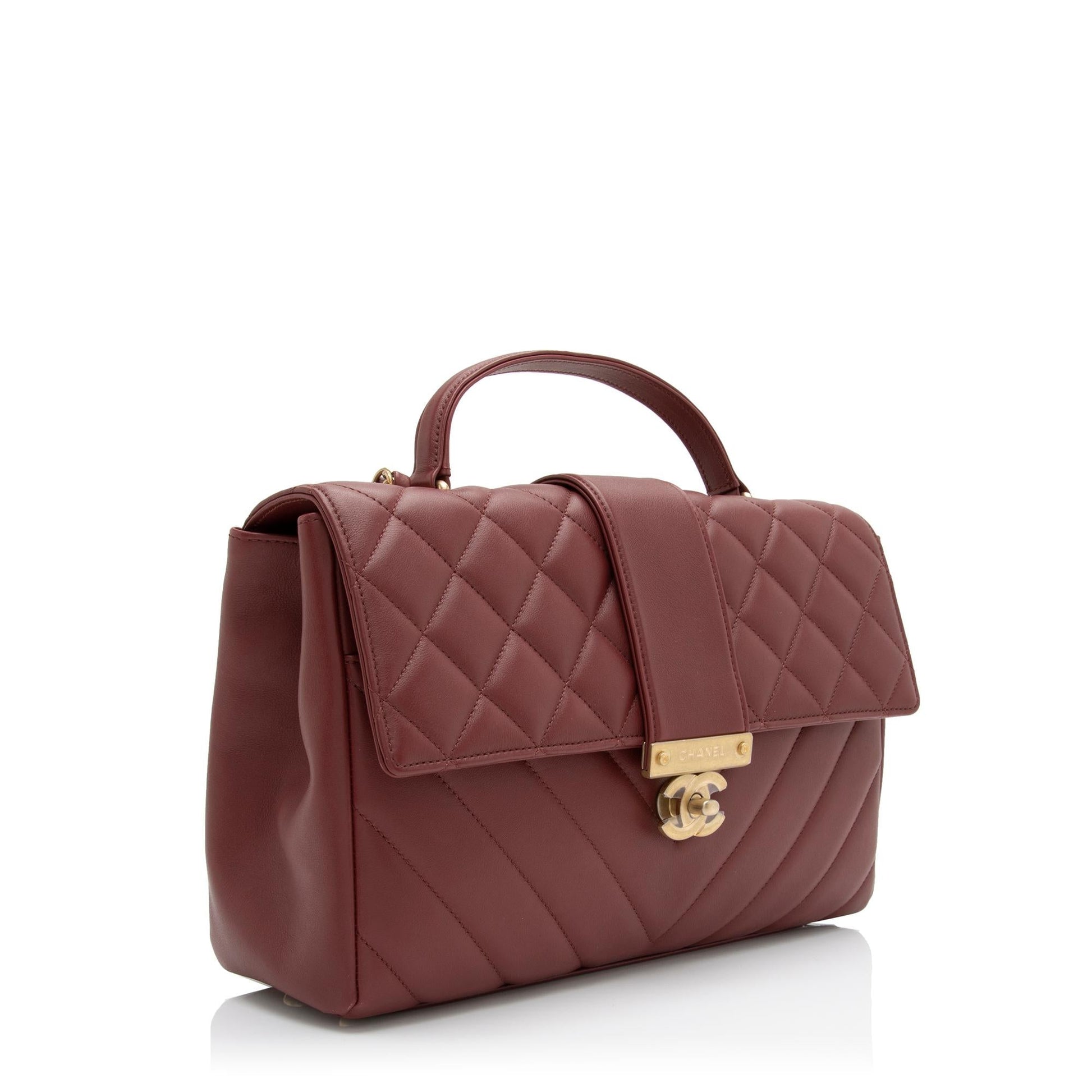 Chanel Calfskin Golden Class CC Top Handle Shoulder Bag