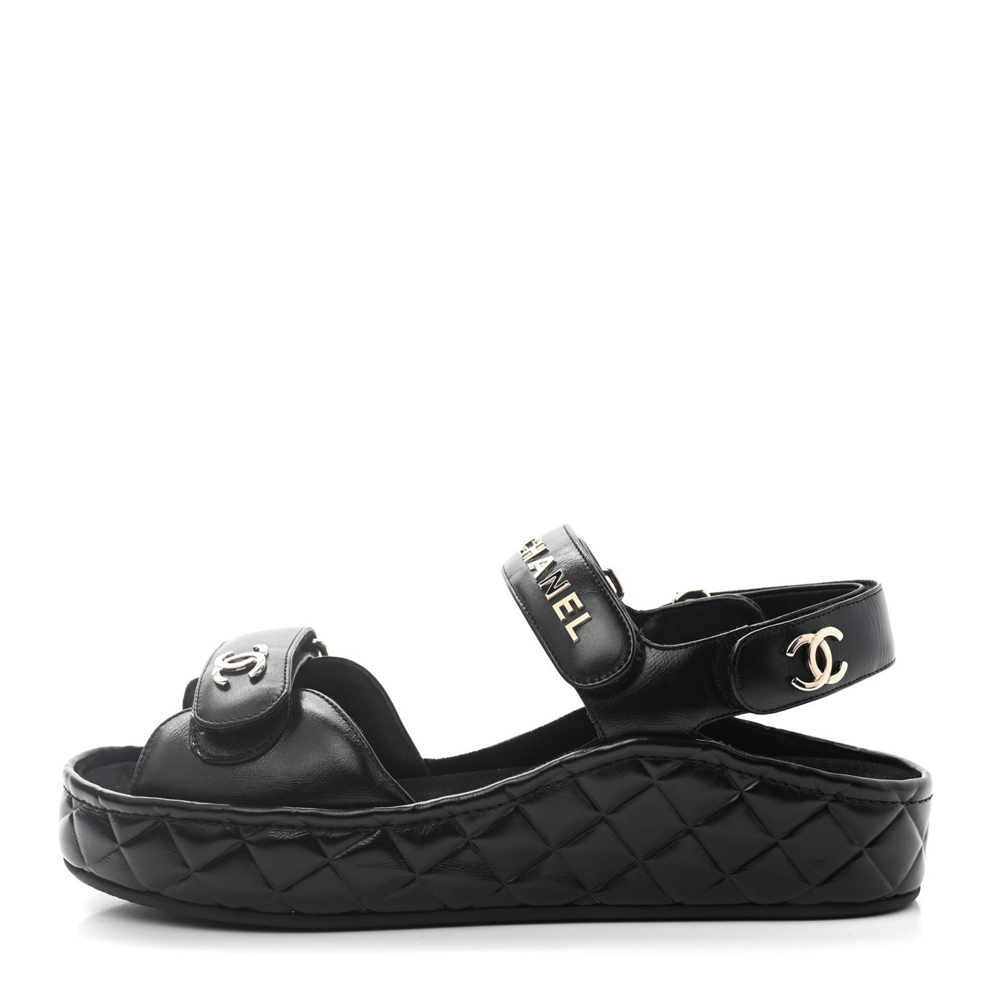 Chanel Calfskin Logo Platform Sandals for Women