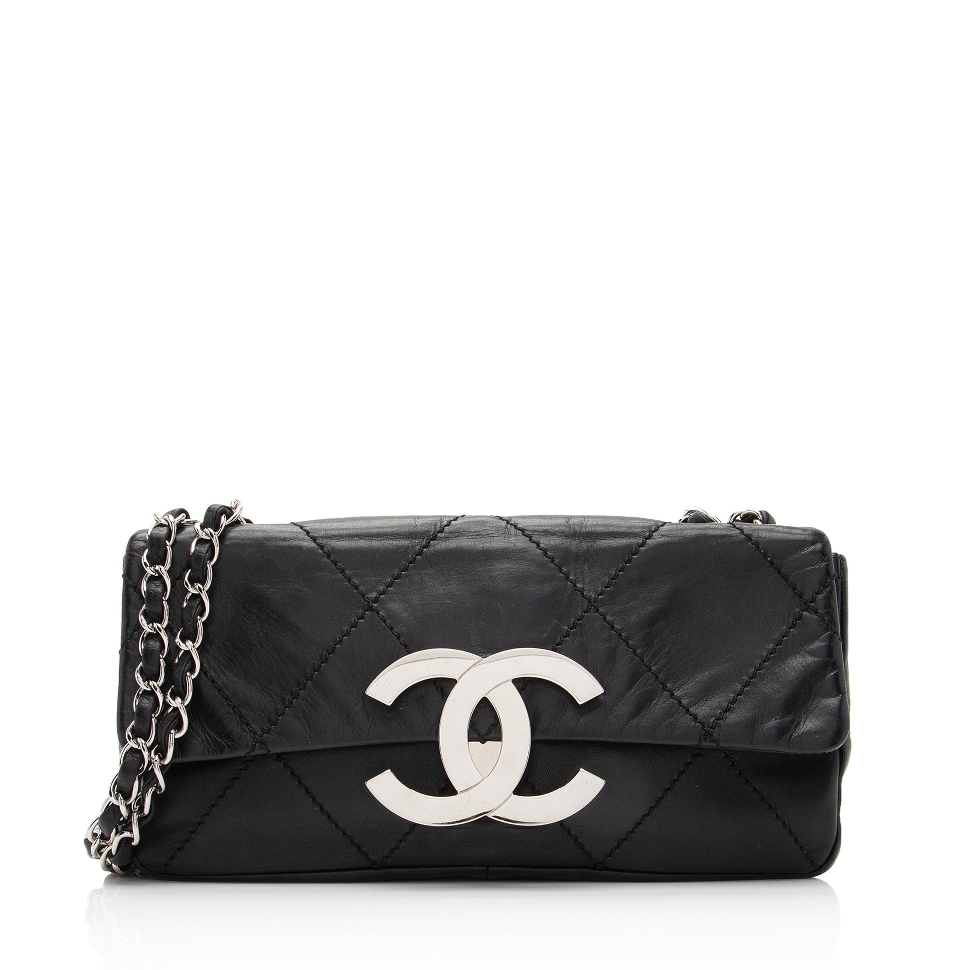 Chanel Calfskin Oversized Quilted CC Flap SHF-FRyV1T Small Shoulder Bag