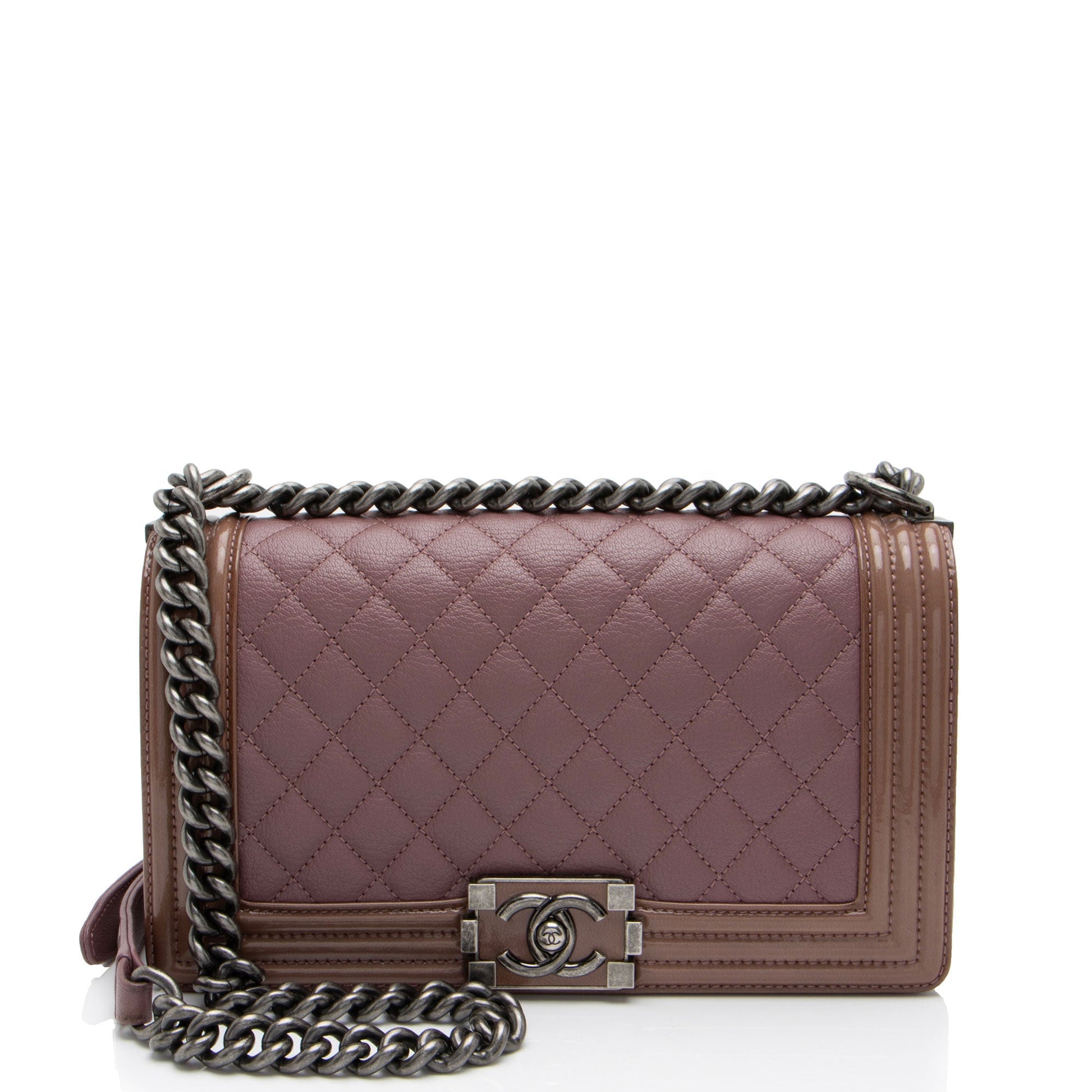 Chanel Calfskin Patent Old Boy Handbag