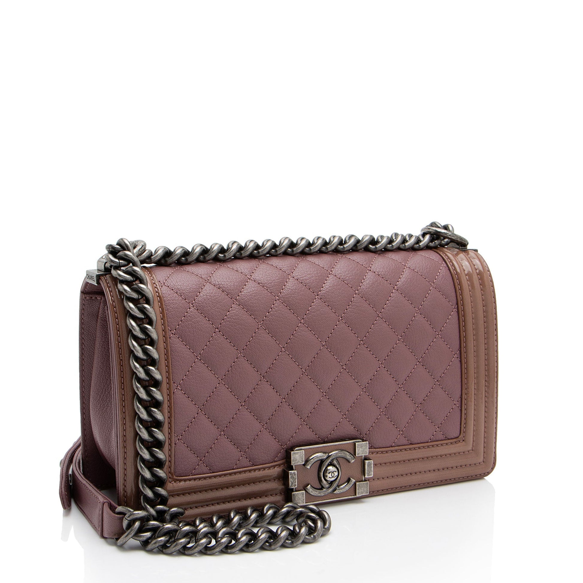 Chanel Calfskin Patent Old Boy Handbag