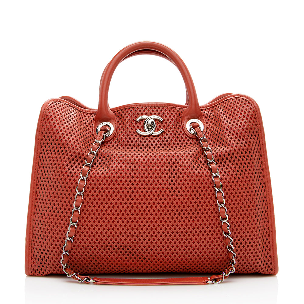 Chanel Perforated Calfskin Up Air SHF Tote Bag