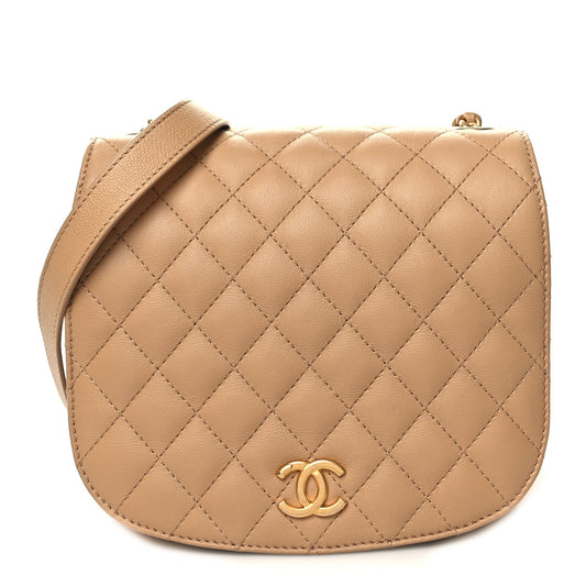Chanel CALFSKIN QUILTED FLAP Leather Shoulder Bag
