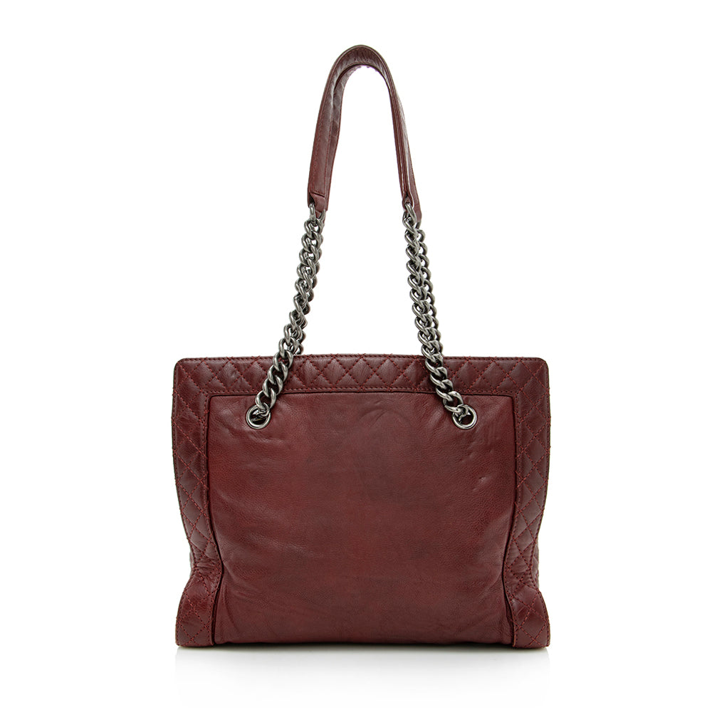 Chanel Calfskin Reverso Boy Shopping SHF Tote Bag