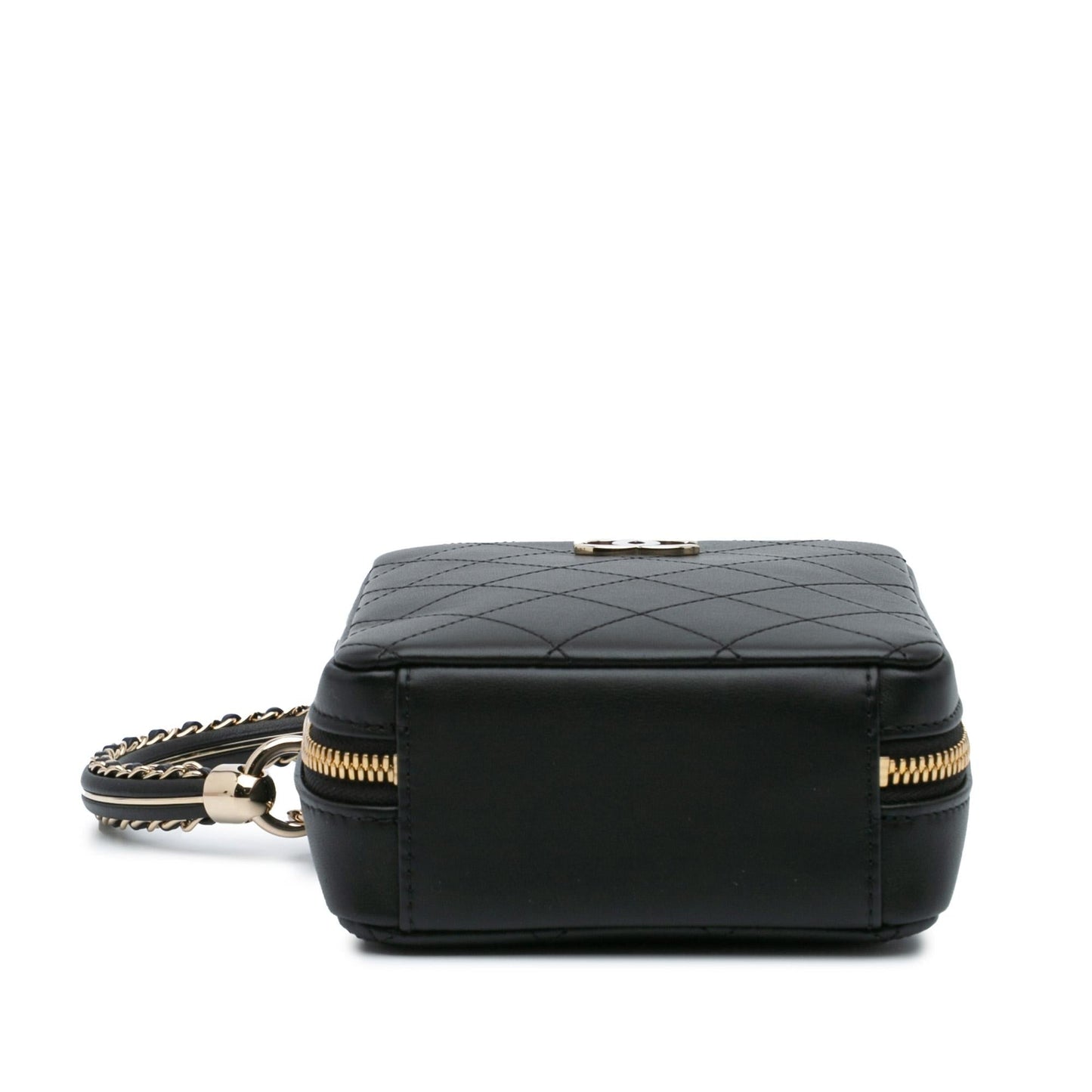 Chanel Calfskin Stitched Cup Tea Vanity Handbag