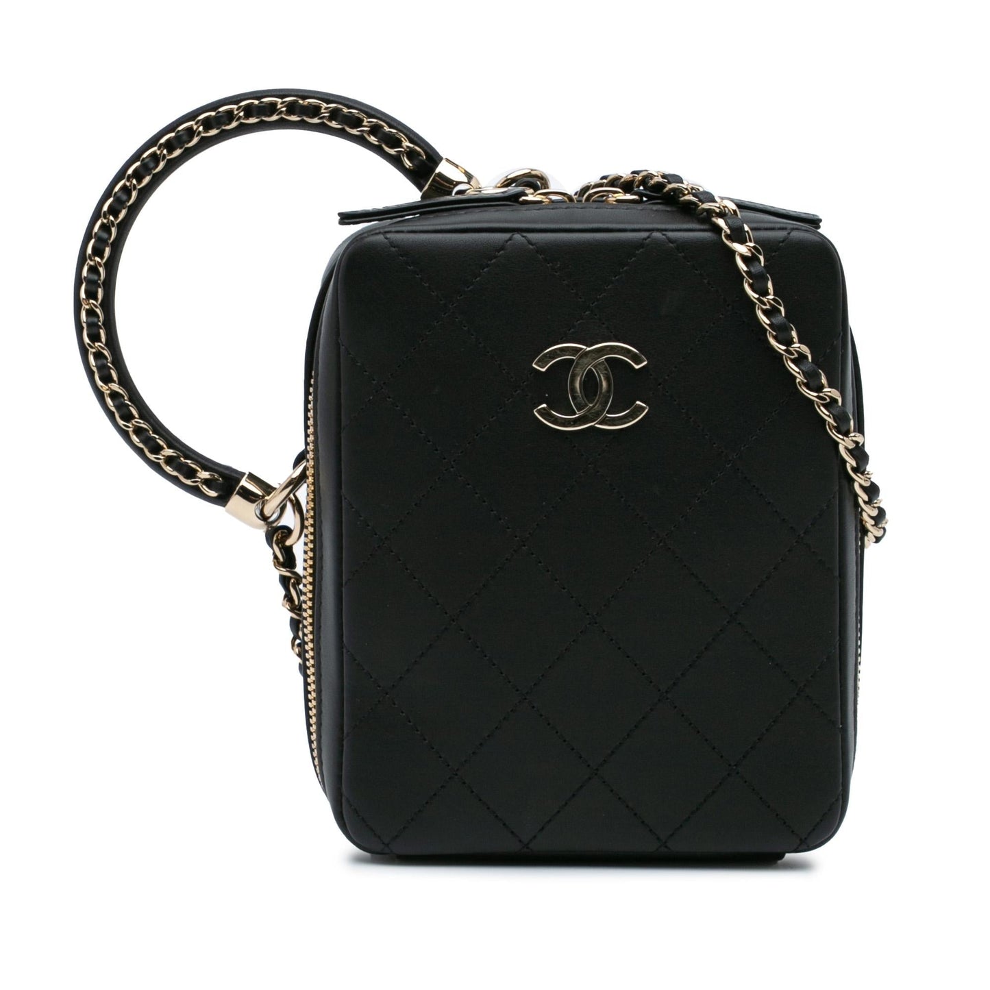 Chanel Calfskin Stitched Cup Tea Vanity Handbag