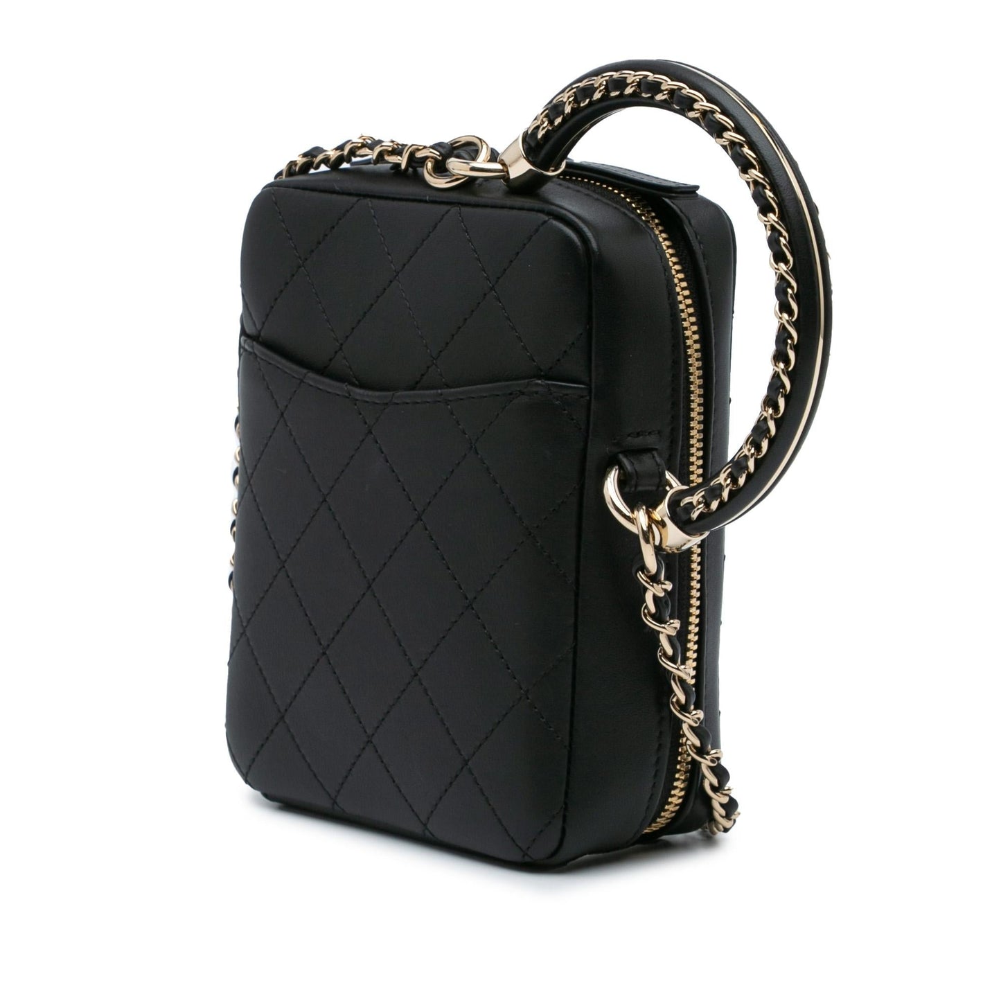 Chanel Calfskin Stitched Cup Tea Vanity Handbag