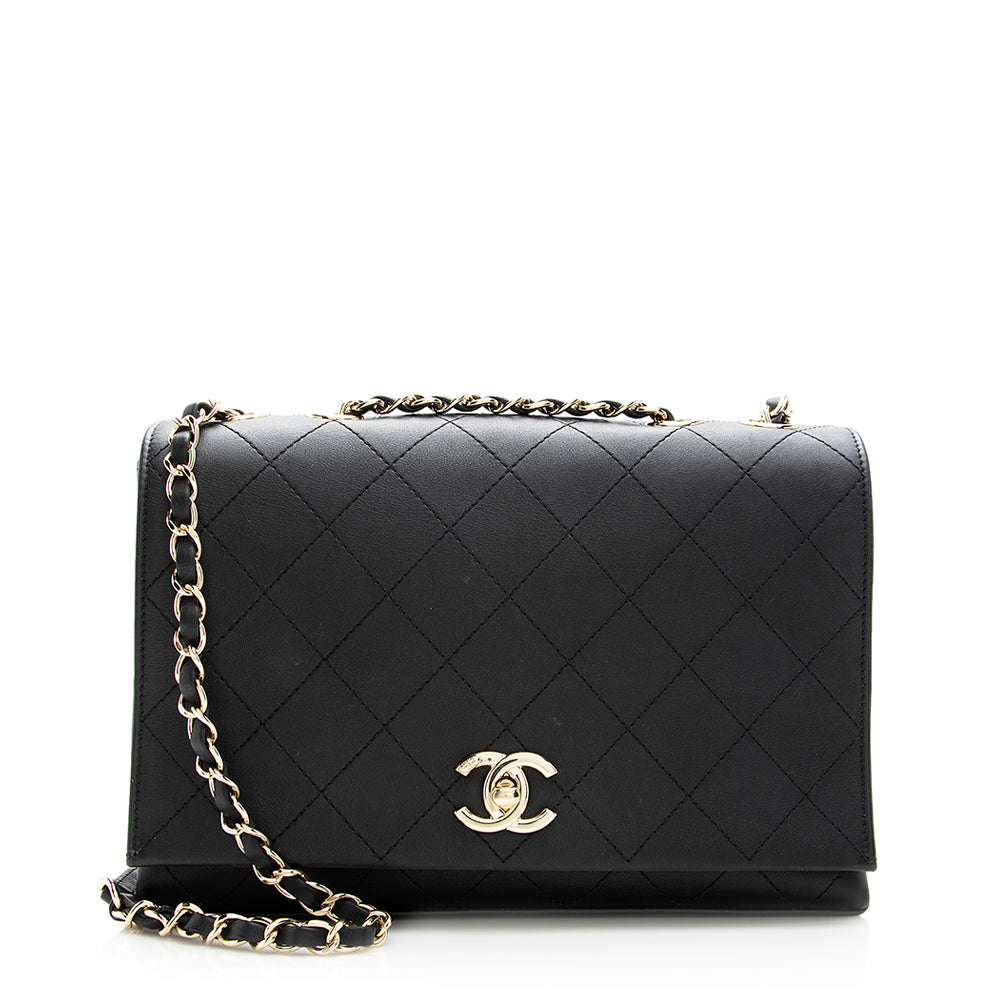 Chanel Calfskin Triple Compartment Flap SHF Shoulder Bag
