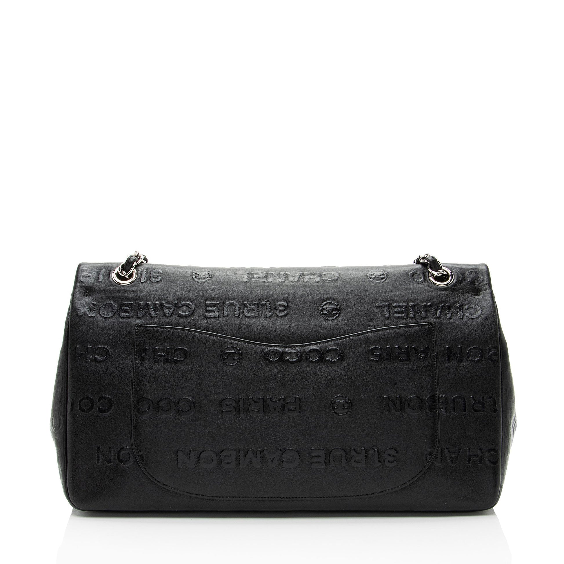 Chanel Embossed Calfskin Unlimited Jumbo Double Flap Shoulder Bag