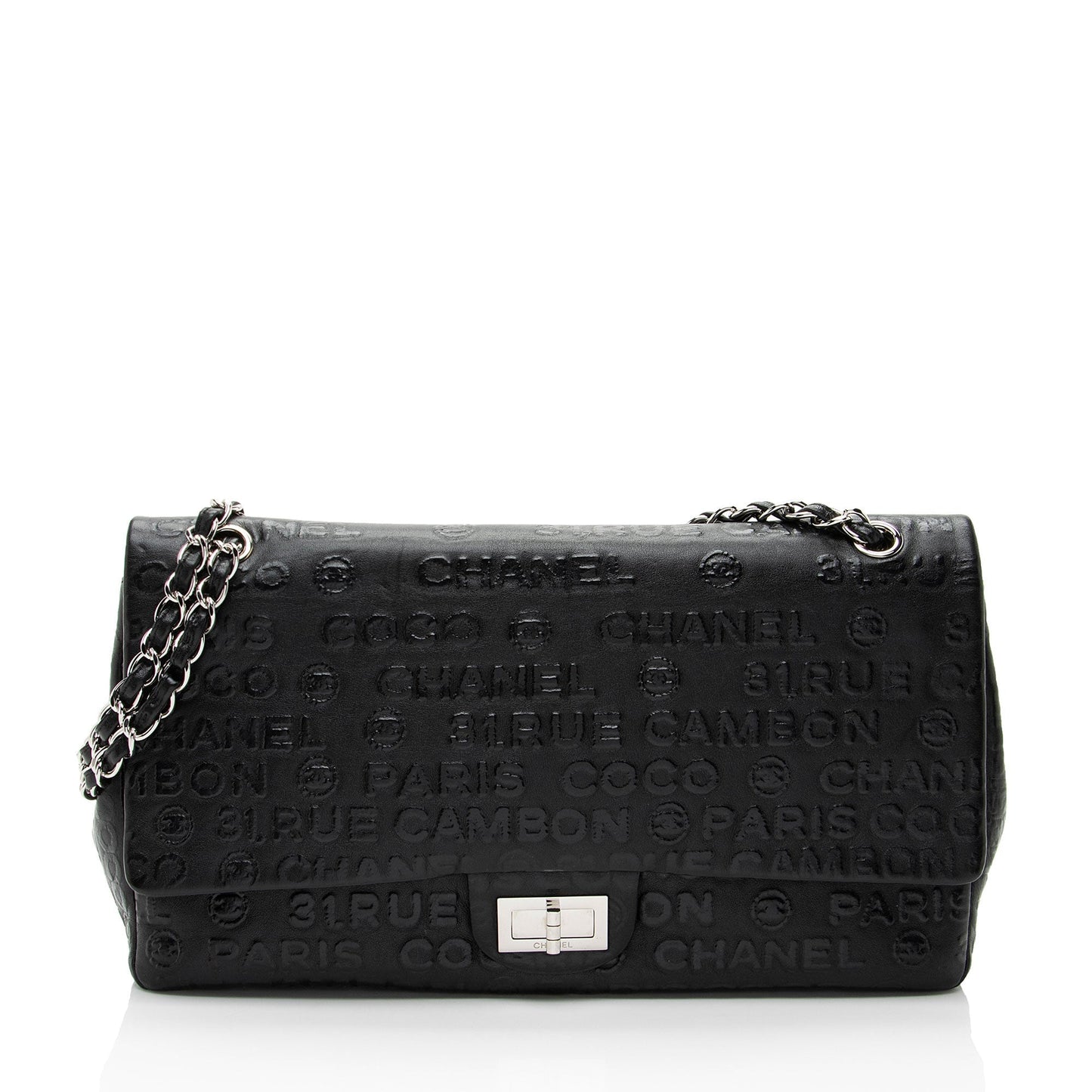 Chanel Embossed Calfskin Unlimited Jumbo Double Flap Shoulder Bag