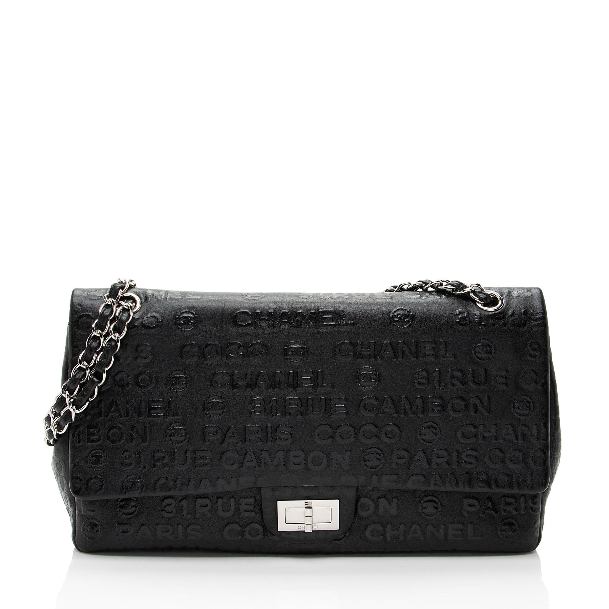 Chanel Embossed Calfskin Unlimited Jumbo Double Flap Shoulder Bag