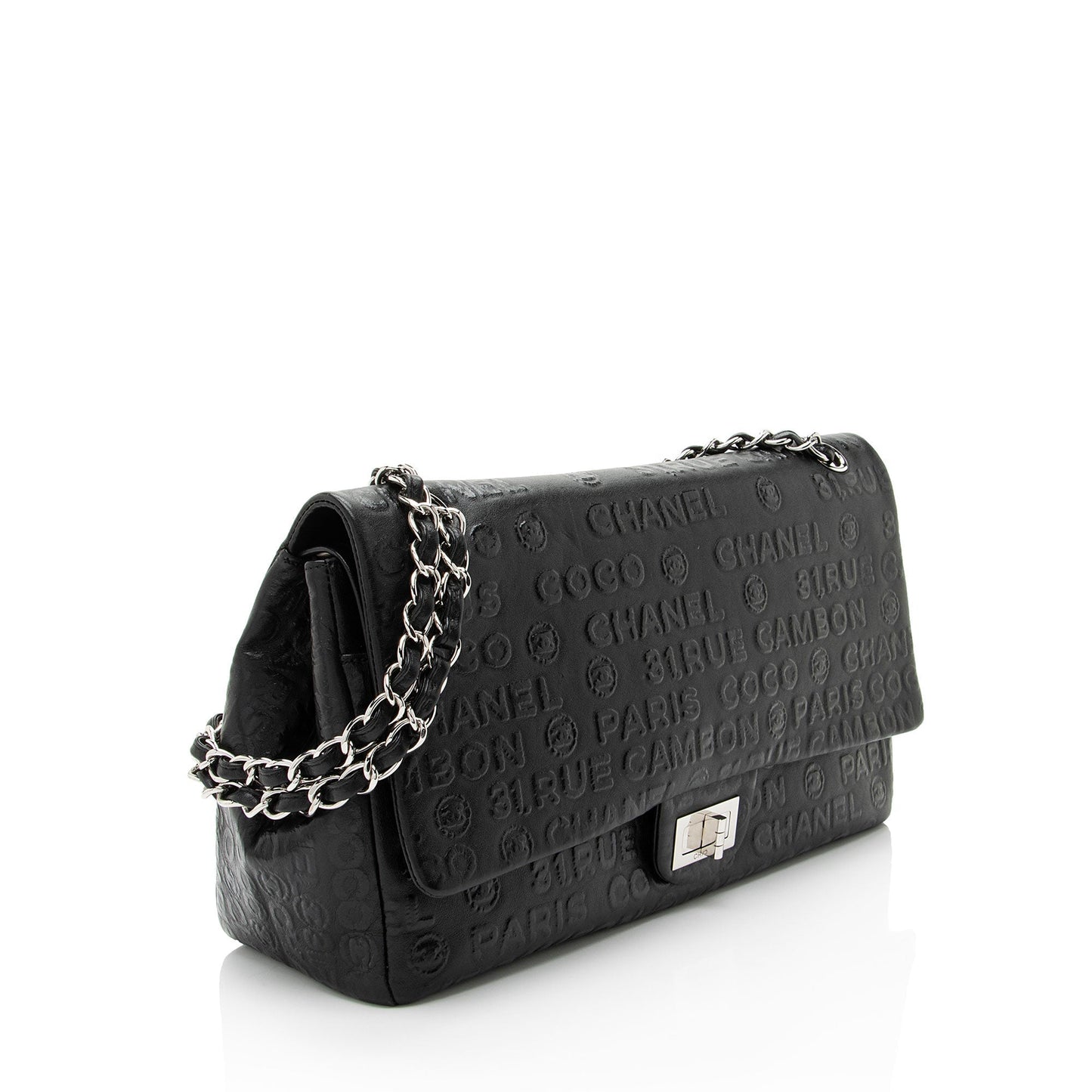 Chanel Embossed Calfskin Unlimited Jumbo Double Flap Shoulder Bag