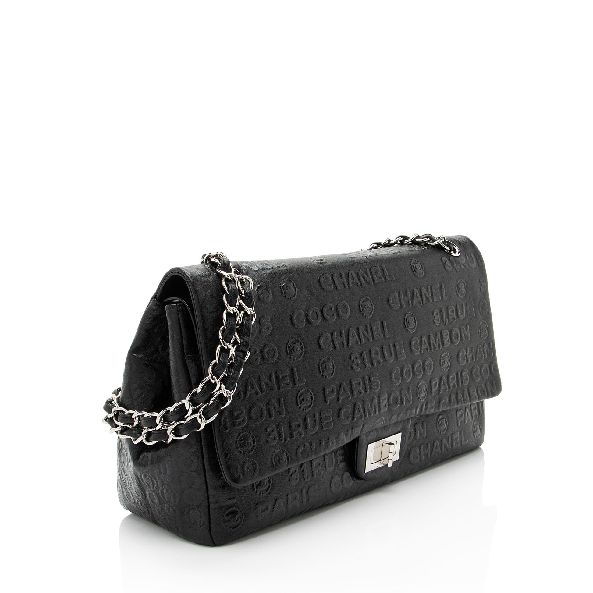 Chanel Embossed Calfskin Unlimited Jumbo Double Flap Shoulder Bag
