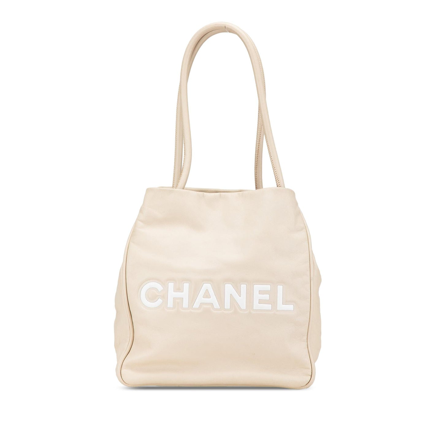 Chanel Camellia Lambskin Logo Tote Bag