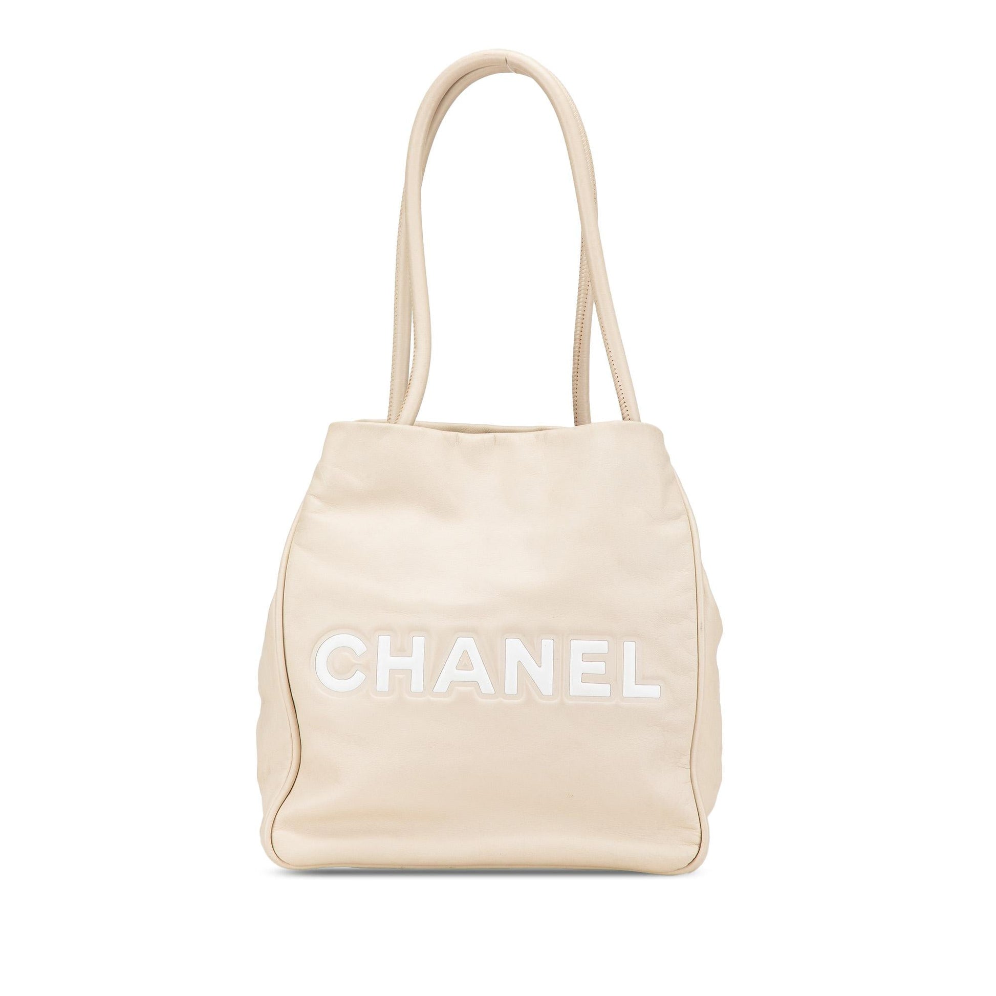 Chanel Camellia Lambskin Logo Tote Bag
