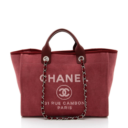 Chanel Deauville Canvas Tote Bag