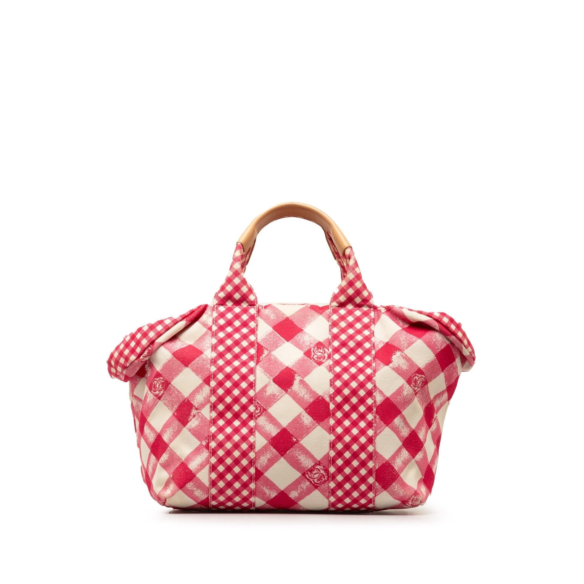 Chanel Gingham SHG-B0uBFu Canvas Tote Bag