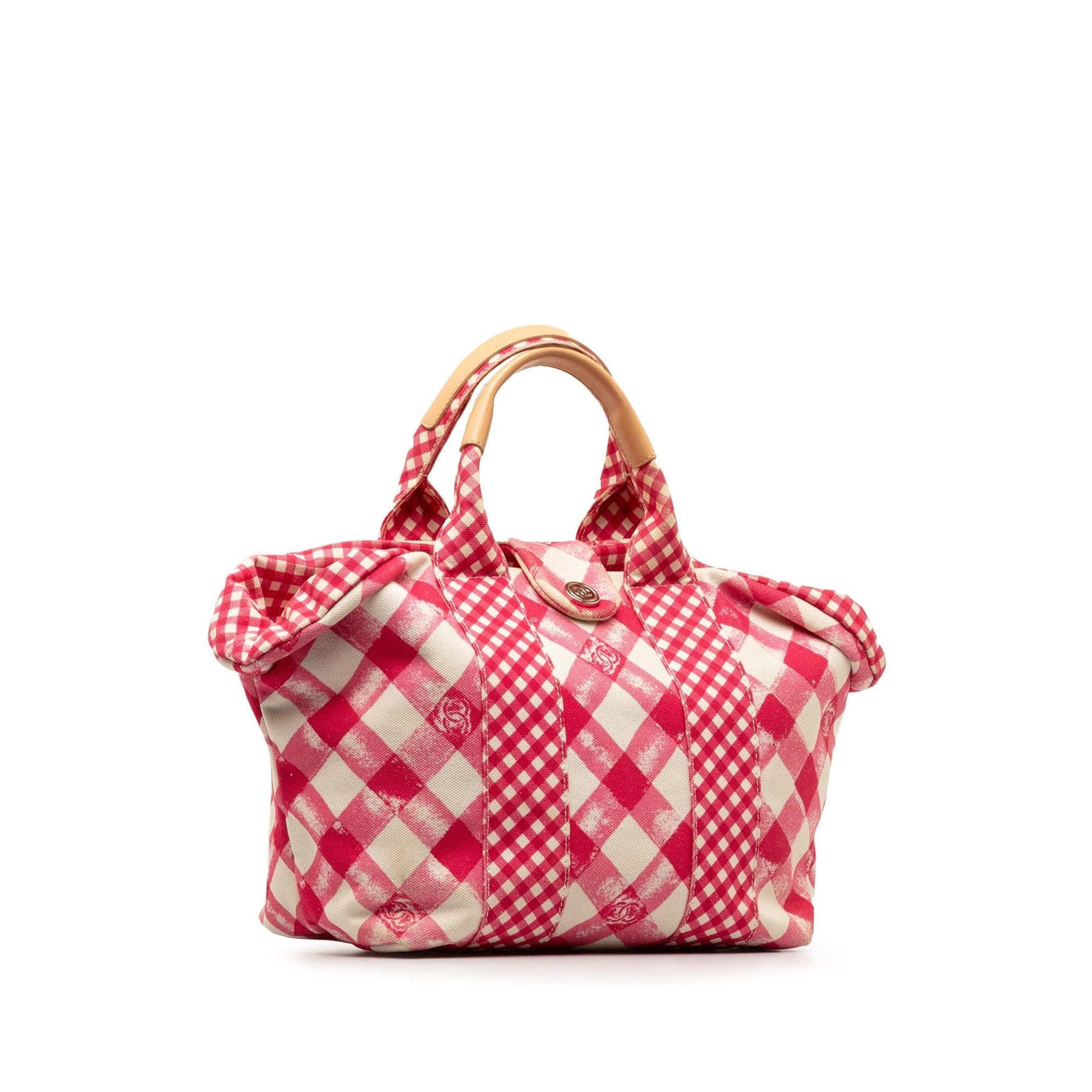 Chanel Gingham SHG-B0uBFu Canvas Tote Bag