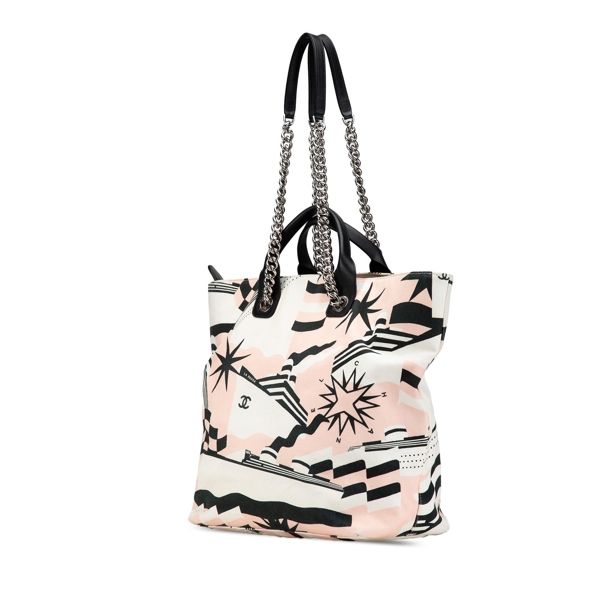 Chanel La Pausa Bay Shopping Canvas Tote Bag