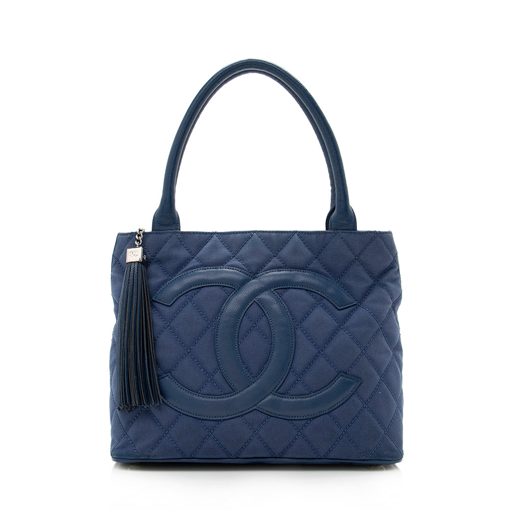 Chanel Medallion Tassel SHF Canvas Tote Bag
