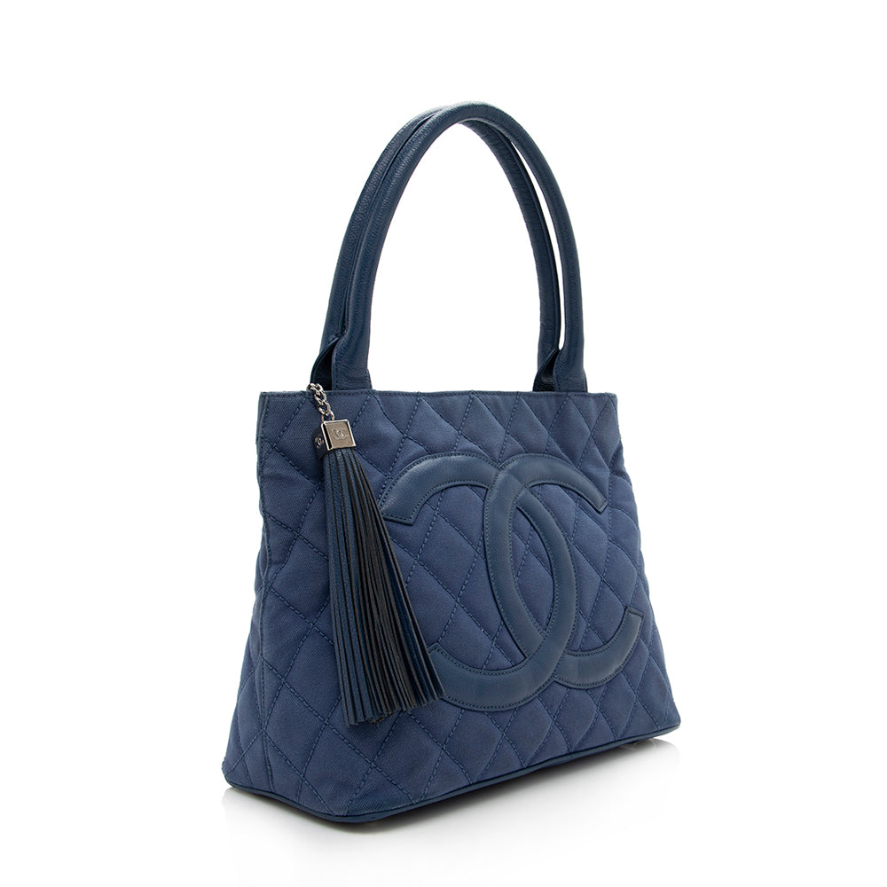 Chanel Medallion Tassel SHF Canvas Tote Bag