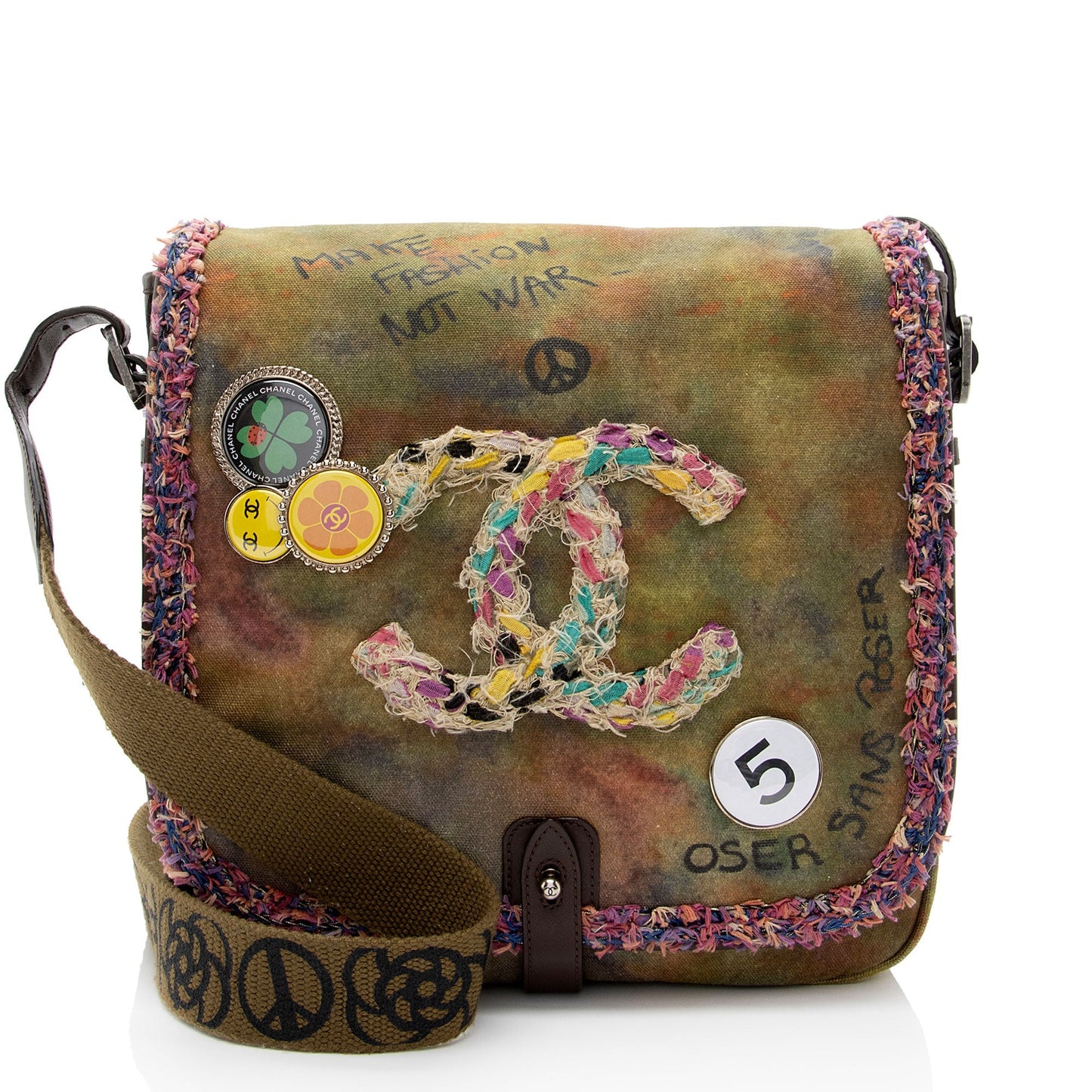Chanel On Pavements CC Messenger SHF-kA4nOX Canvas Messenger Bag