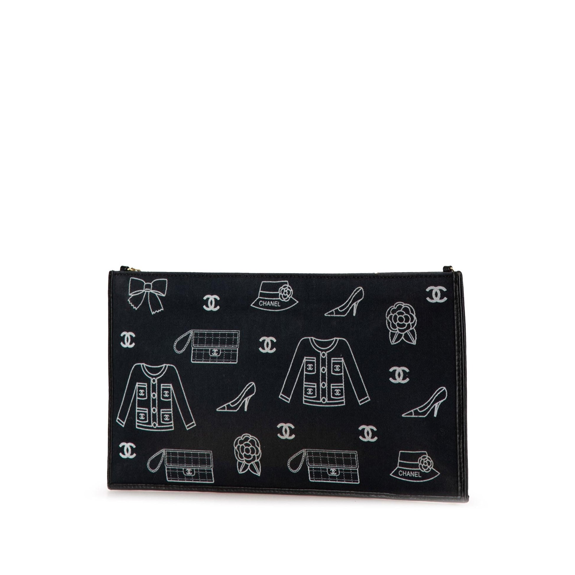 Chanel Symbols Pochette Canvas Clutch Bag