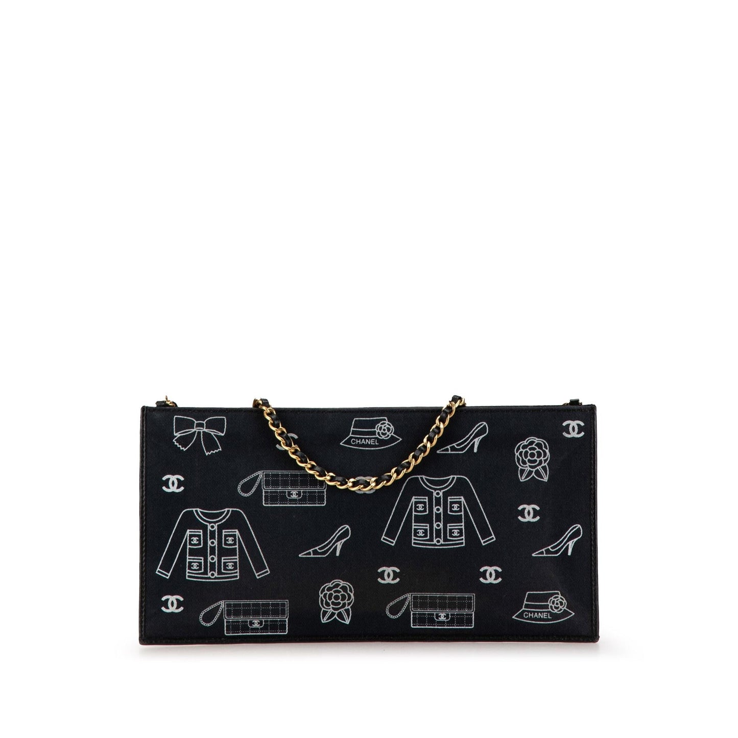 Chanel Symbols Pochette Canvas Clutch Bag