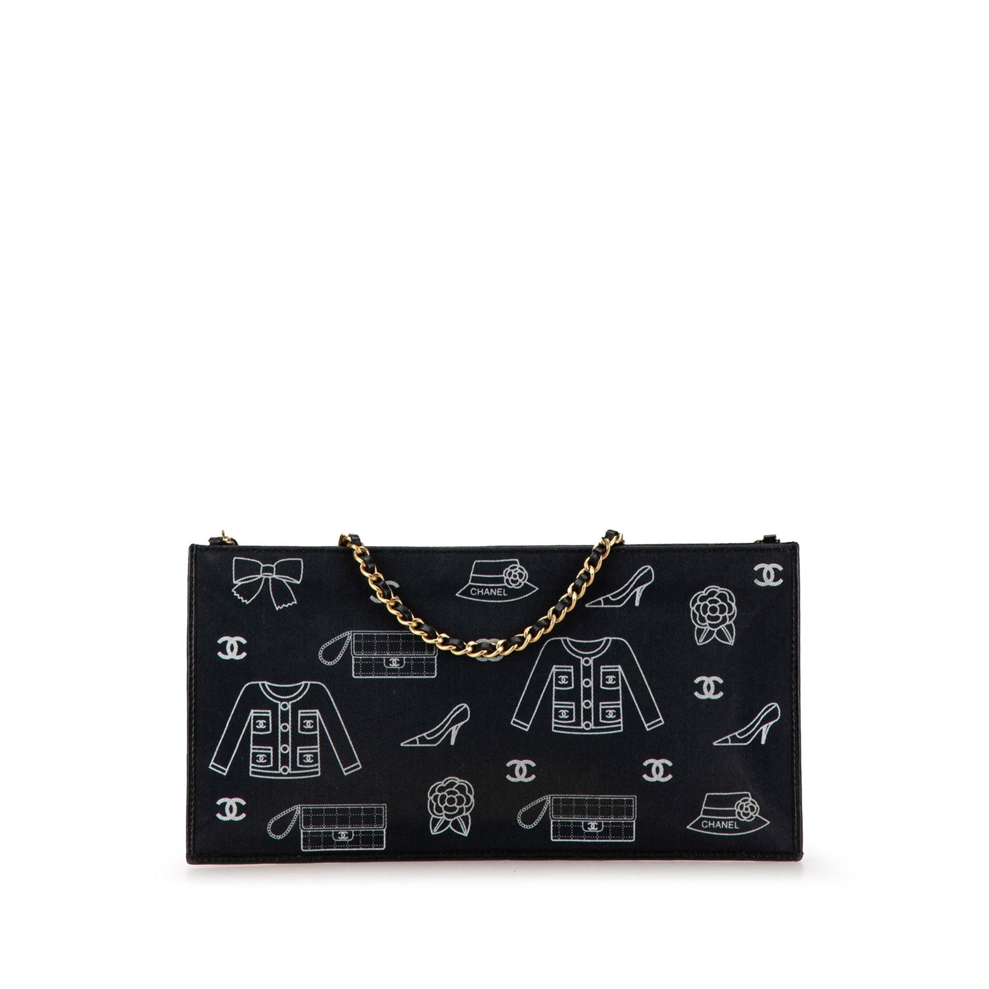 Chanel Symbols Pochette Canvas Clutch Bag