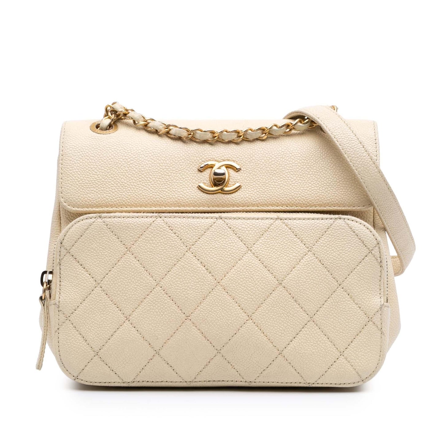 Chanel Caviar Business Affinity Messenger Flap Messenger Bag