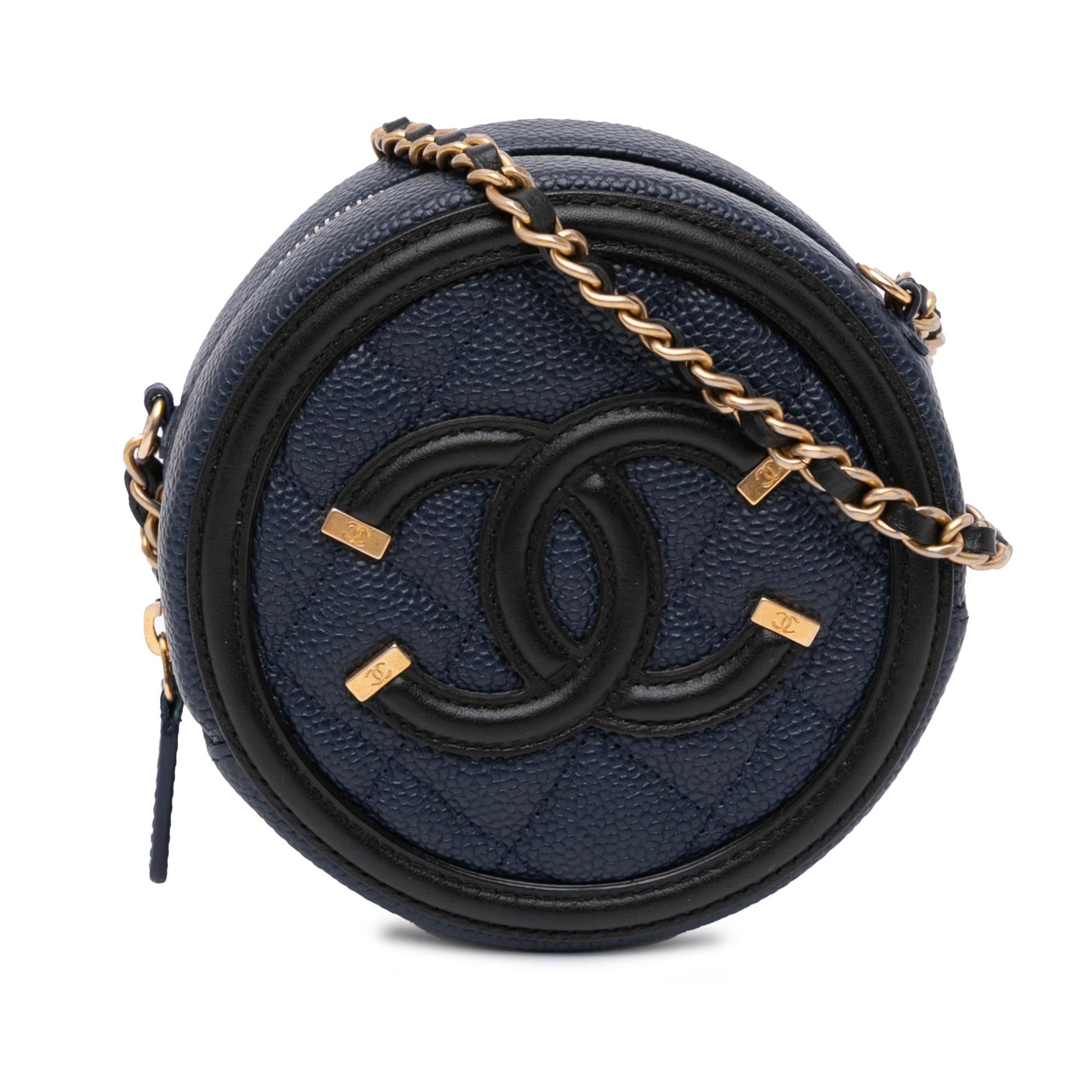 Chanel Caviar CC Filigree Round Crossbody Bag Crossbody Bag