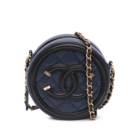 Chanel Caviar CC Filigree Round Crossbody Bag Bag 1