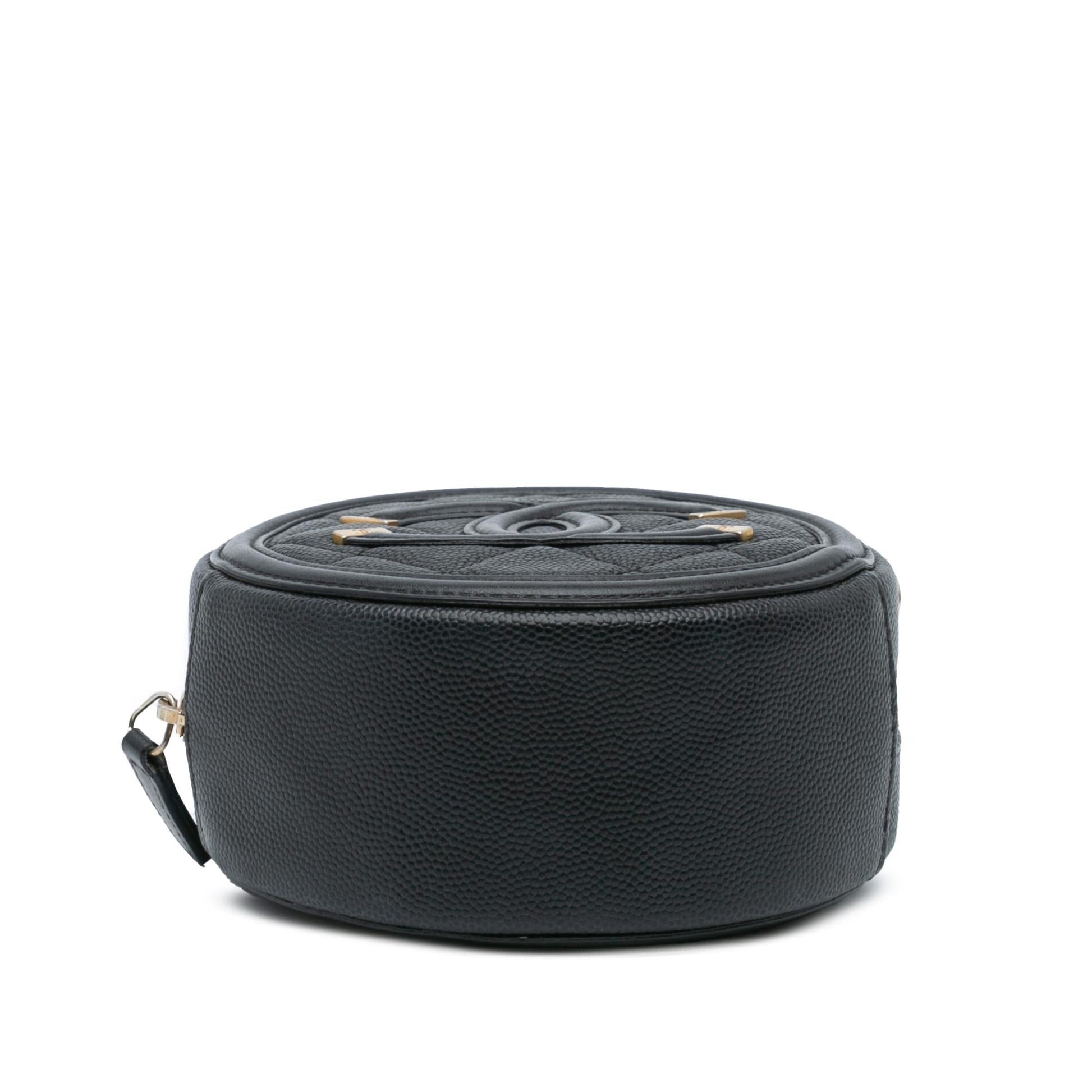 Chanel Caviar CC Filigree Round Crossbody Bag