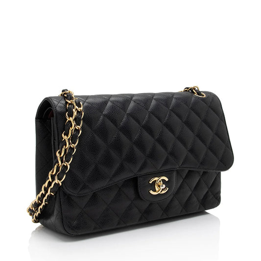 Chanel CAVIAR QUILTED CLASSIC JUMBO DOUBLE FLAP Shoulder Bag