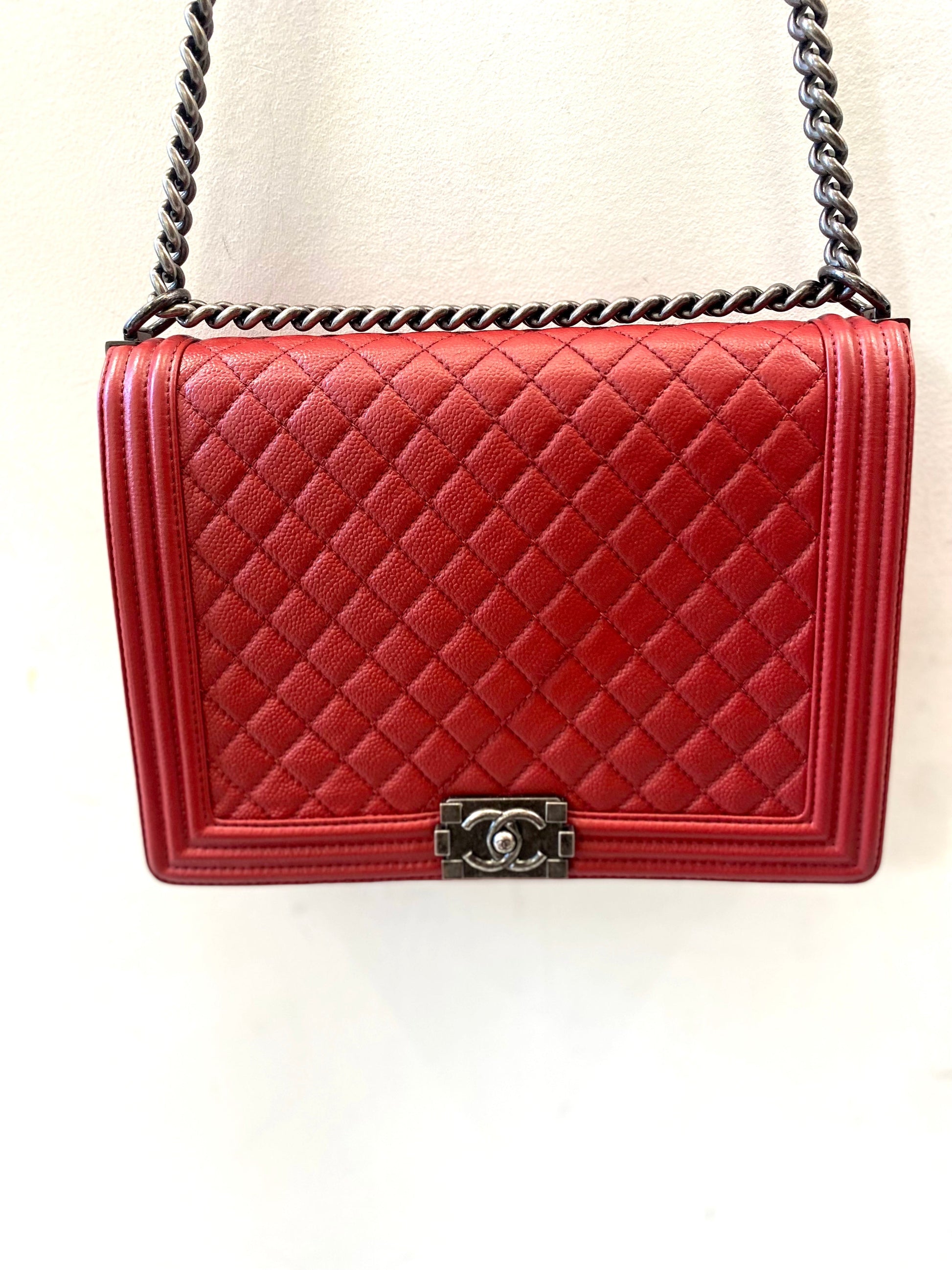 Chanel CAVIAR QUILTED BOY Leather Handbag