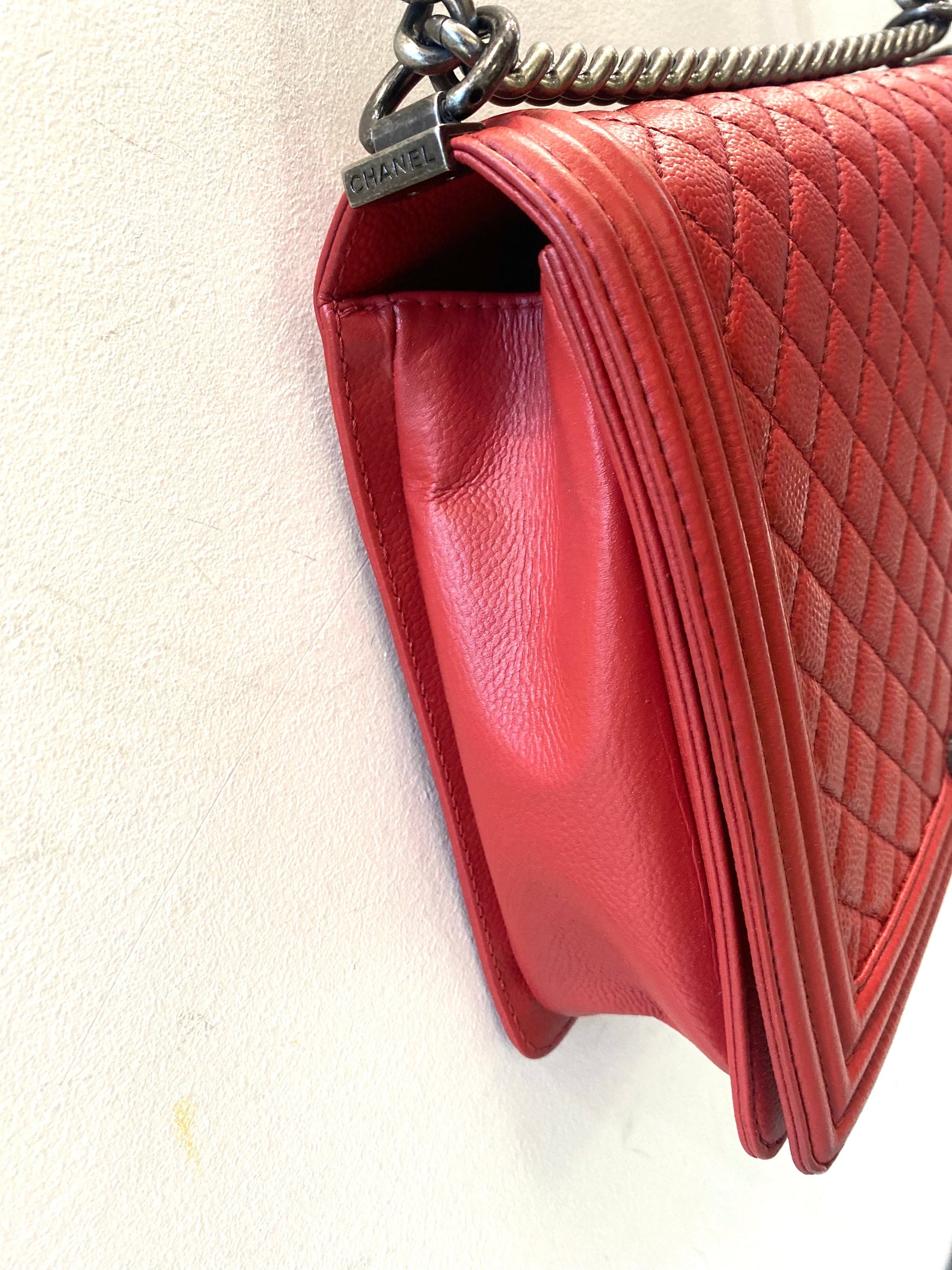 Chanel CAVIAR QUILTED BOY Leather Handbag