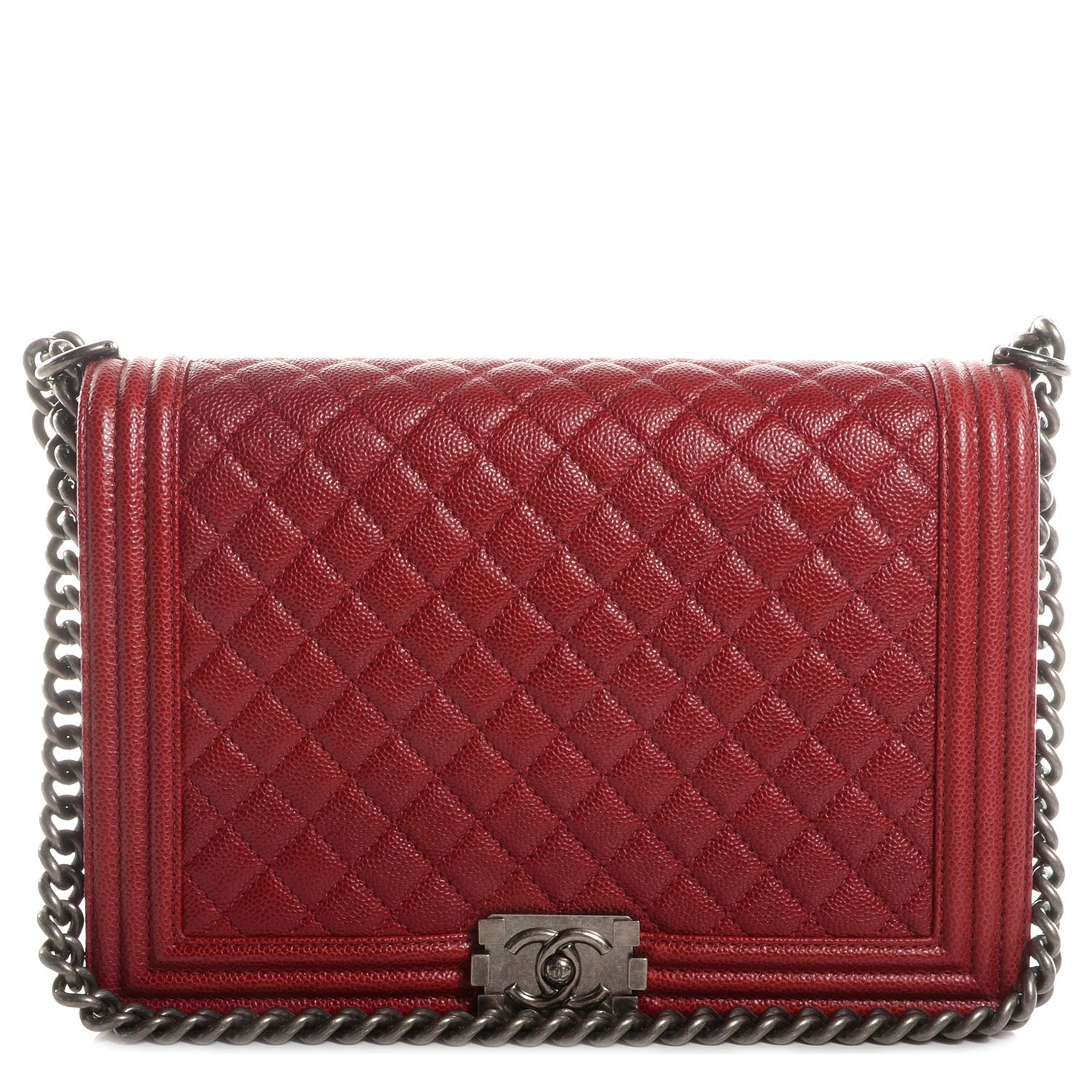 Chanel CAVIAR QUILTED BOY Leather Handbag