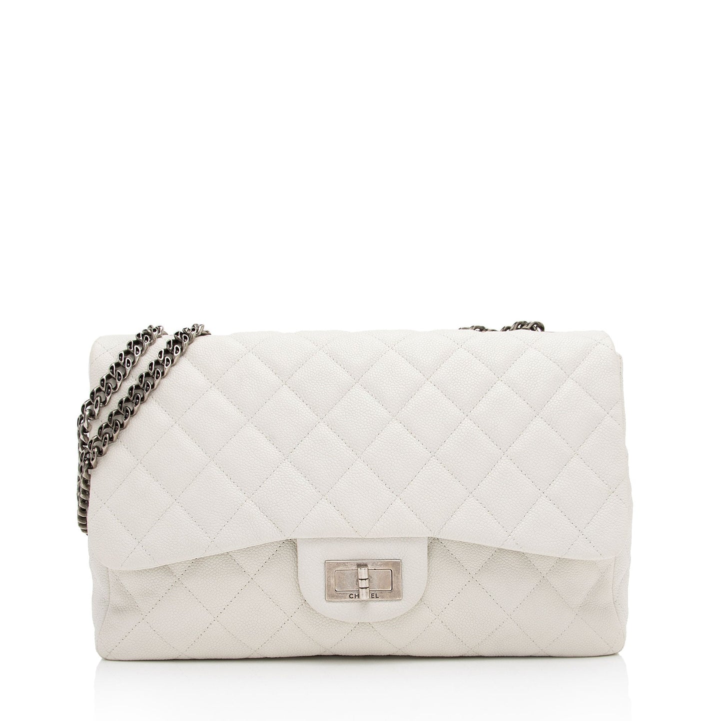 Chanel Caviar Bijoux Jumbo Single Flap Leather Shoulder Bag