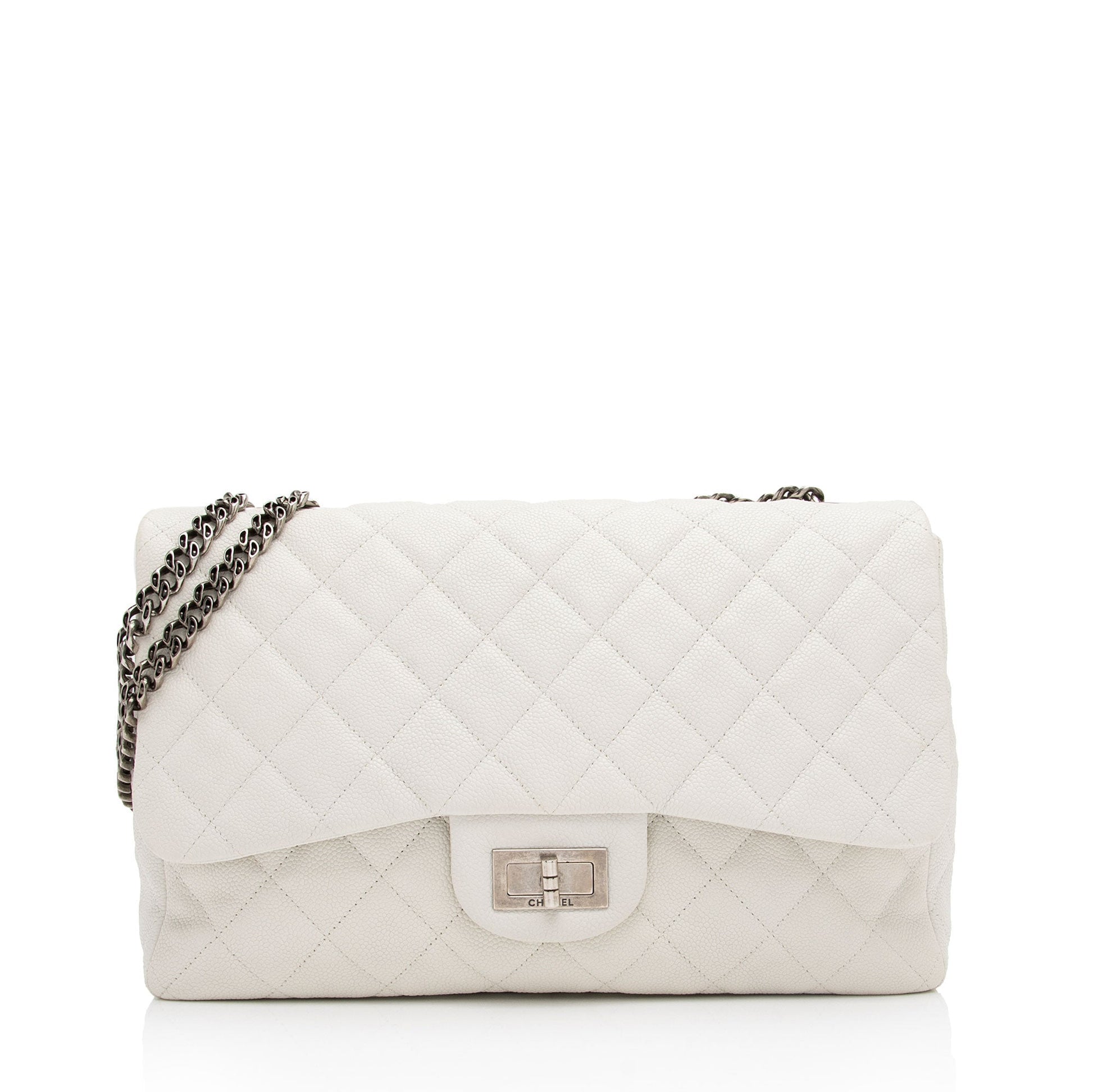 Chanel Caviar Bijoux Jumbo Single Flap Leather Shoulder Bag