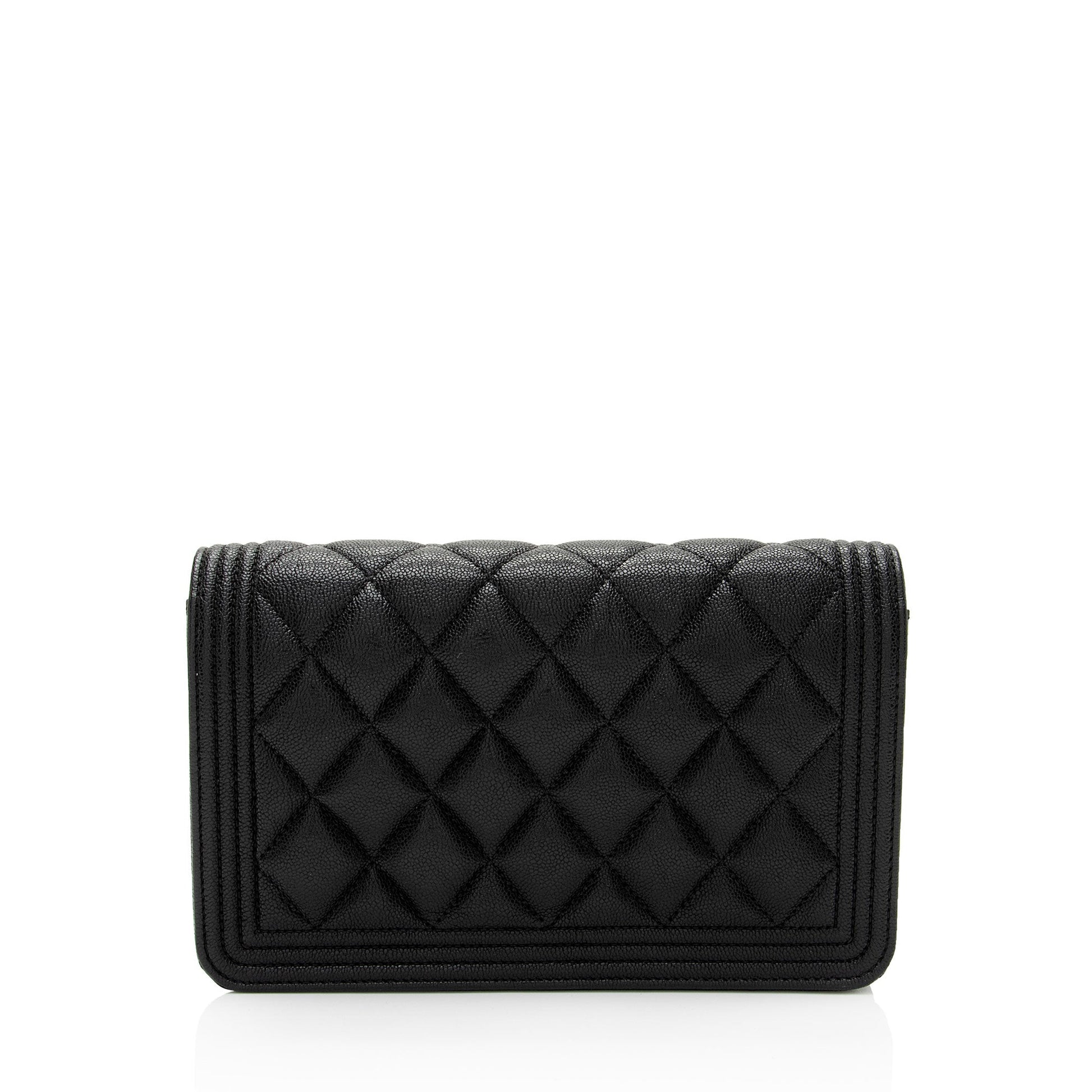 Chanel Caviar Boy on SHF-Rw1D6r Leather Wallet Case
