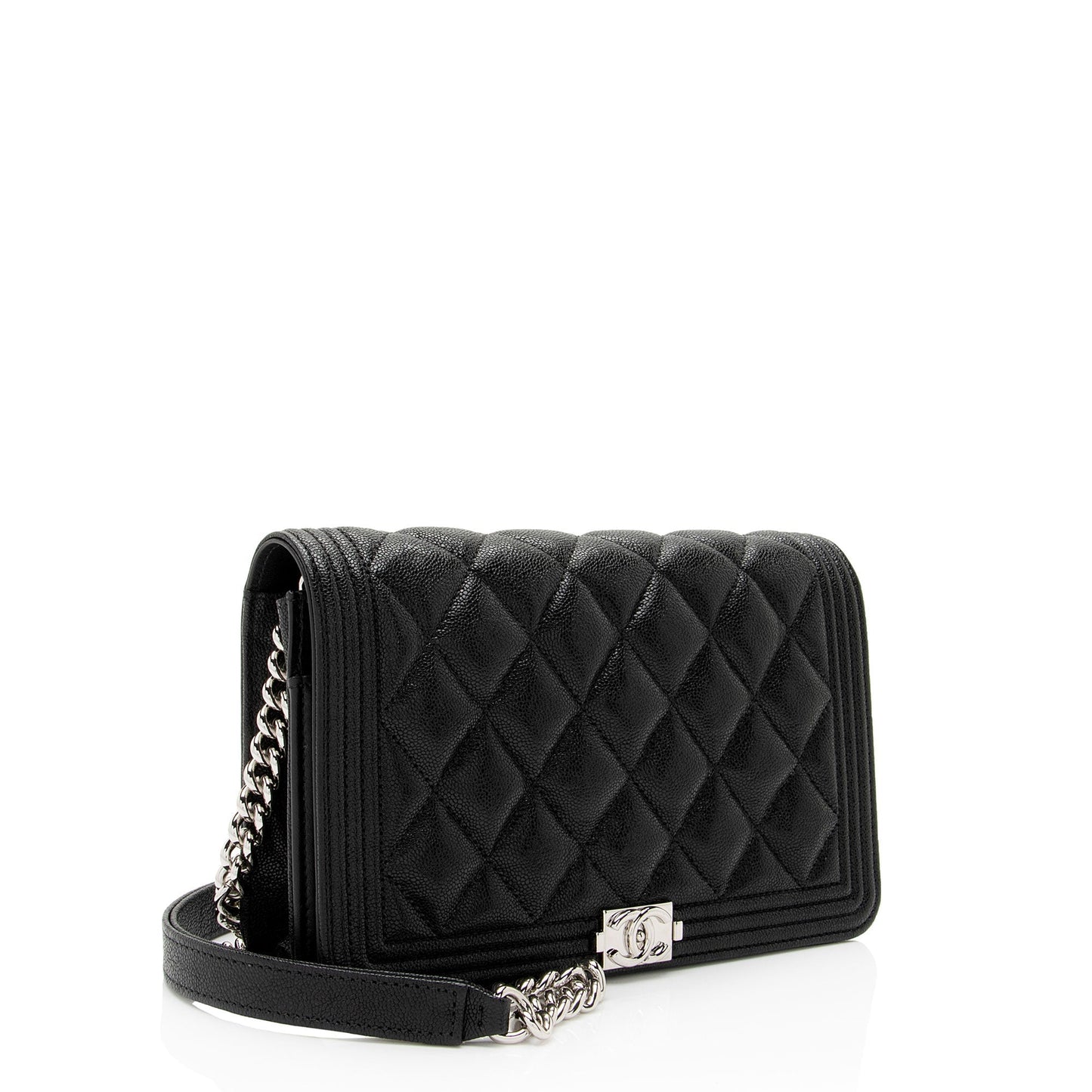 Chanel Caviar Boy on SHF-Rw1D6r Leather Wallet Case