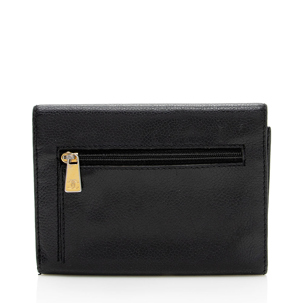 Chanel   Caviar Leather CC Compact Wallet - FINAL SALE (SHF-17949)