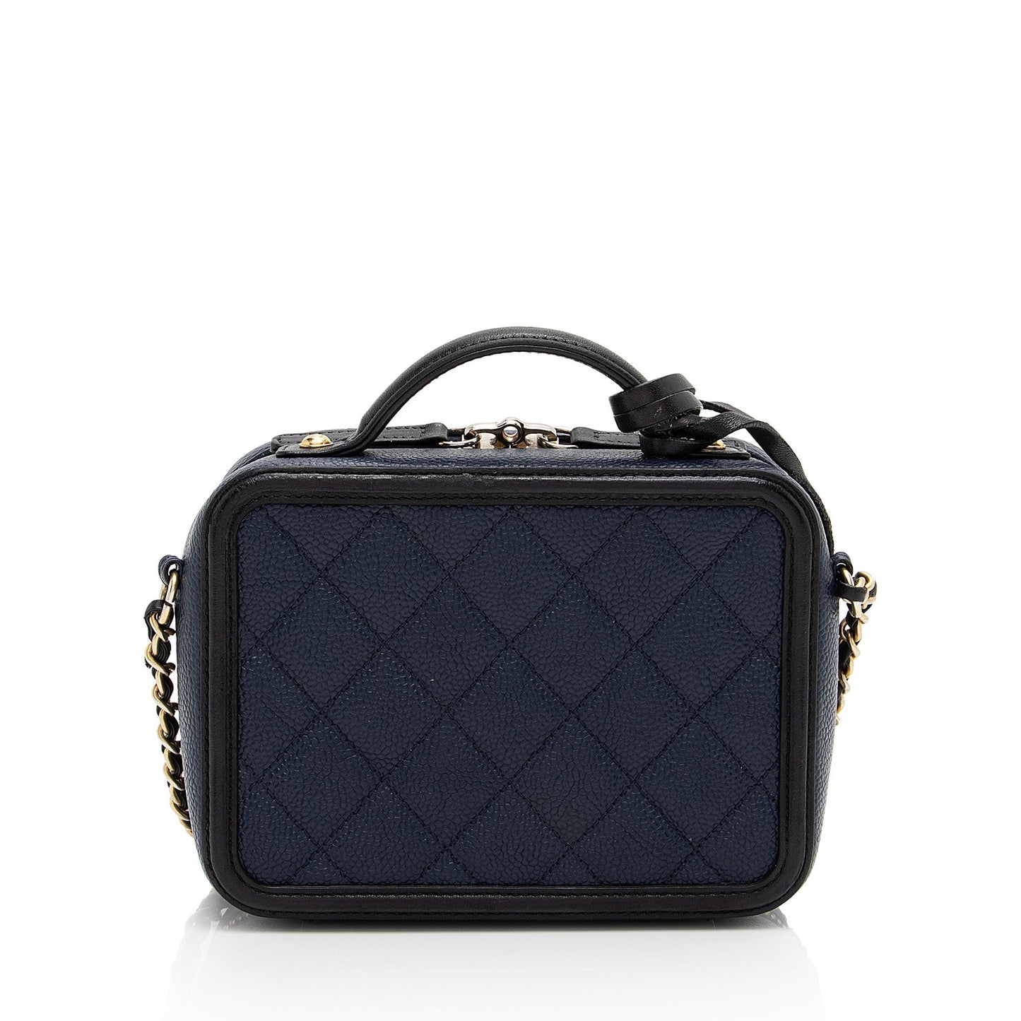 Chanel Caviar Leather Cc Filigree Small Vanity Case (Shf-V02Lq3) Bag