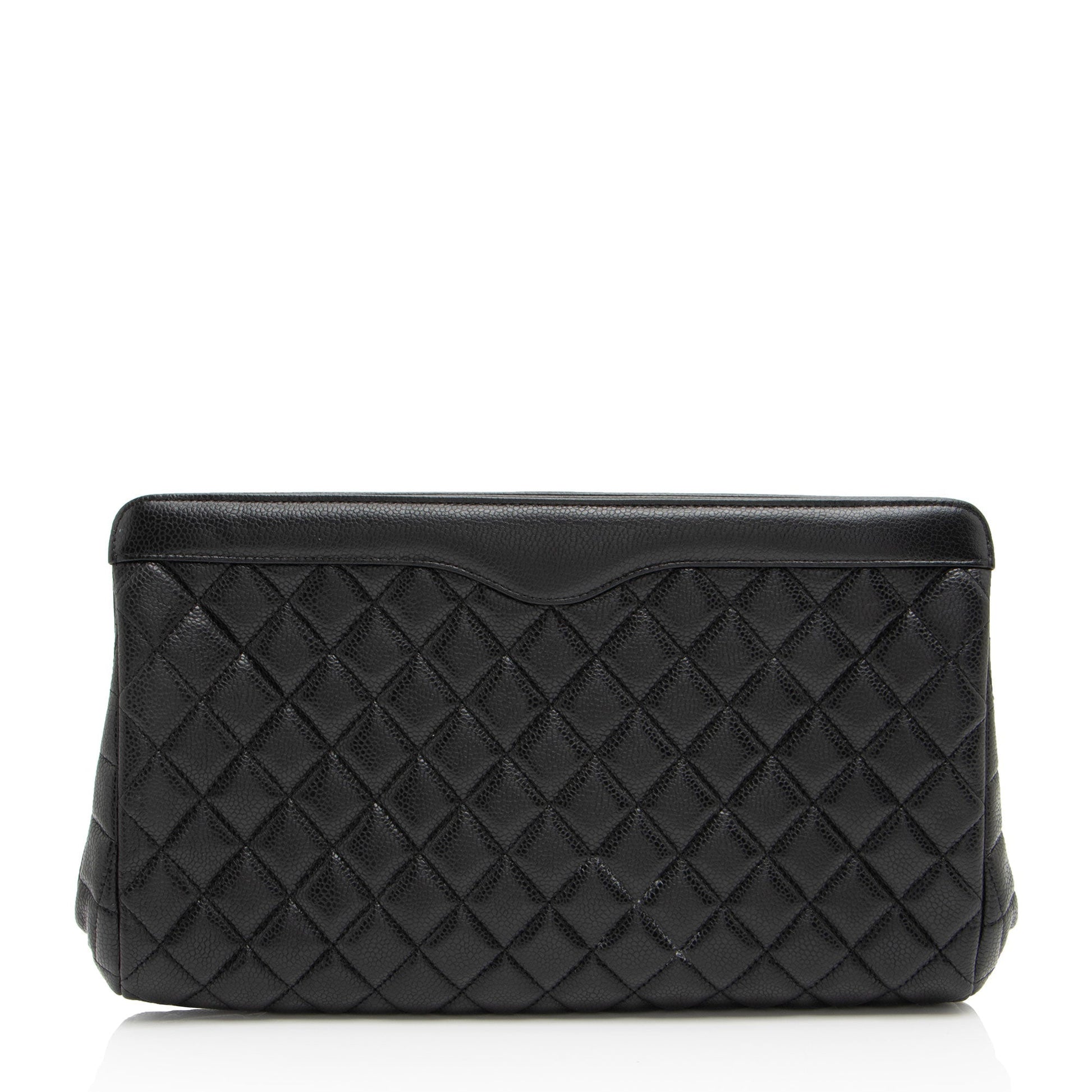 Chanel Caviar Leather CC Frame Clutch (SHF-sS7xNc)
