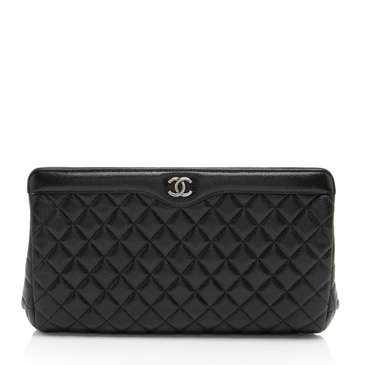 Chanel Caviar CC Frame SHF-sS7xNc Leather Clutch Bag