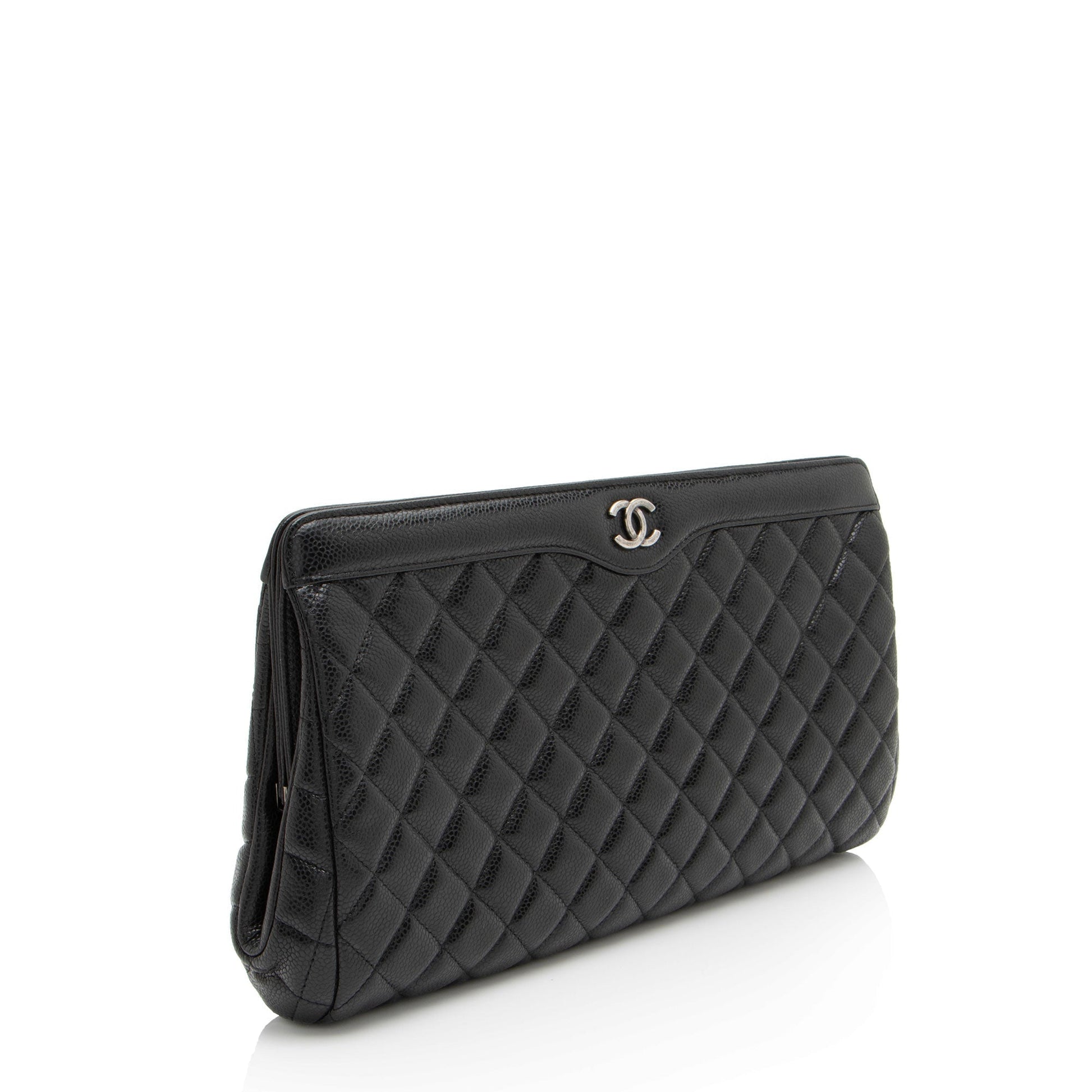 Chanel Caviar CC Frame SHF-sS7xNc Leather Clutch Bag