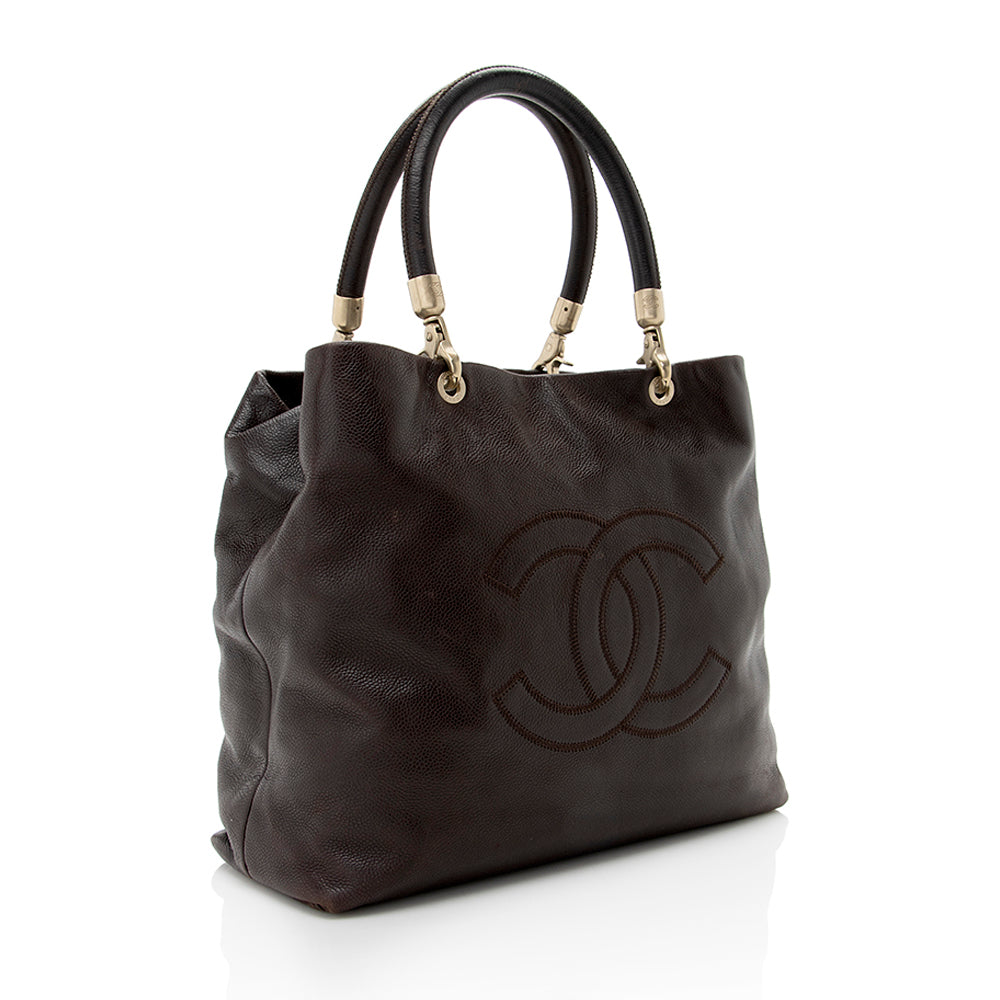 Chanel Caviar CC SHF Leather Tote Bag