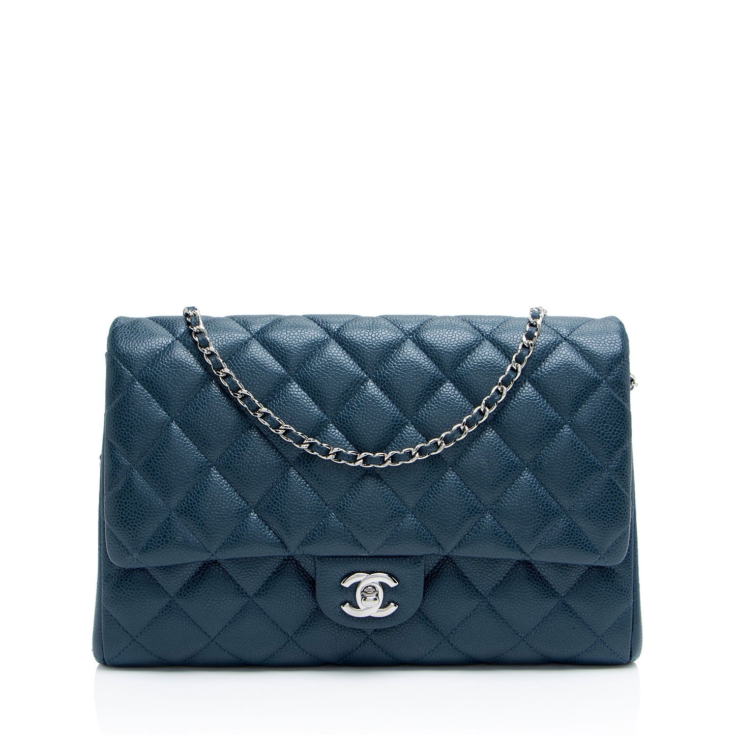 Chanel Caviar Flap Leather Clutch Bag